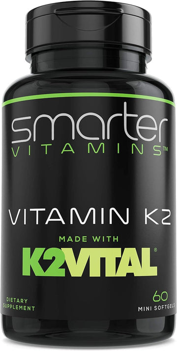 Vitamin K2 MK7 100mcg with K2VITAL for Bone & Heart Support – 60 Softgels | Made with K2VITAL MK-7 and kale powder in convenient liquid softgels for daily vitamin K2 supplementation.