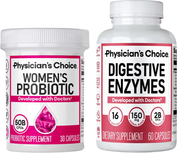 Physician's CHOICE Women’s Starter Bundle: Women’s Probiotic 30ct + Digestive Enzymes 60ct