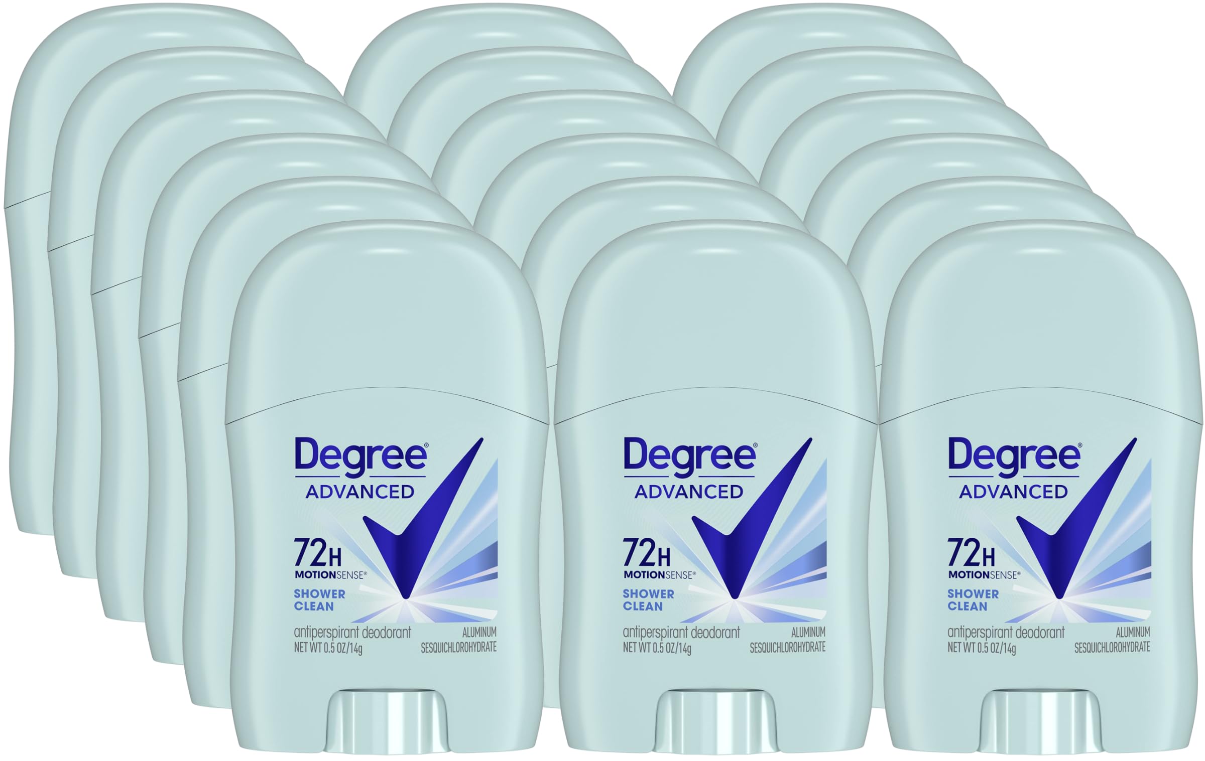 Degree Advanced Travel Deodorant Bulk Variety 24-Pack, 0.5 Oz Ea | 72H Body Heat Activated Mini Antiperspirant Deodorant Bundle | 12 Cool Rush for Men + 12 Shower Clean for Women