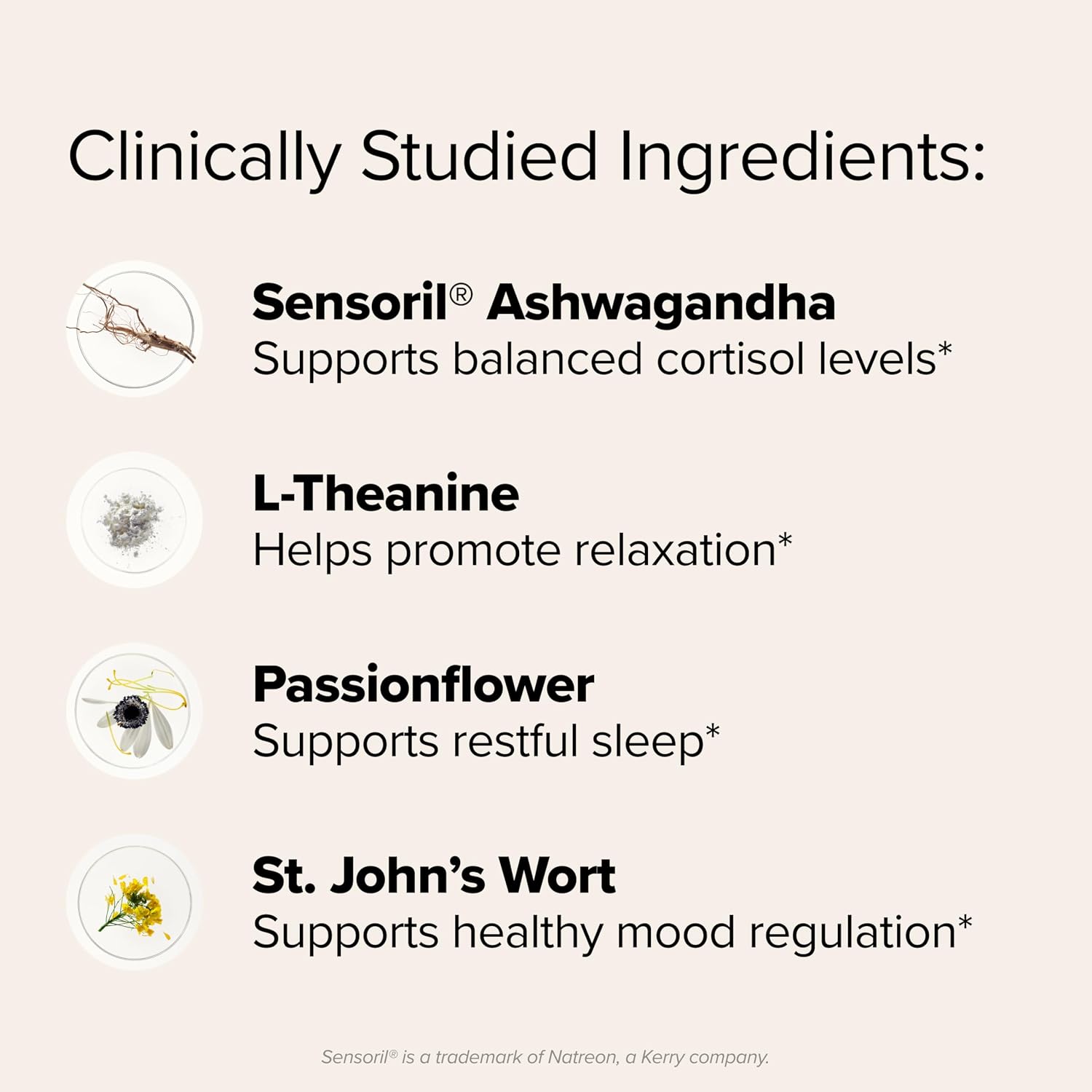 FLO Daily Calm & Relaxation – Daily Support for Healthy Cortisol Levels & Stress Management – With Clinically-Studied Doses of Sensoril® Ashwagandha, L-Theanine & St. John’s Wort – 30 Servings