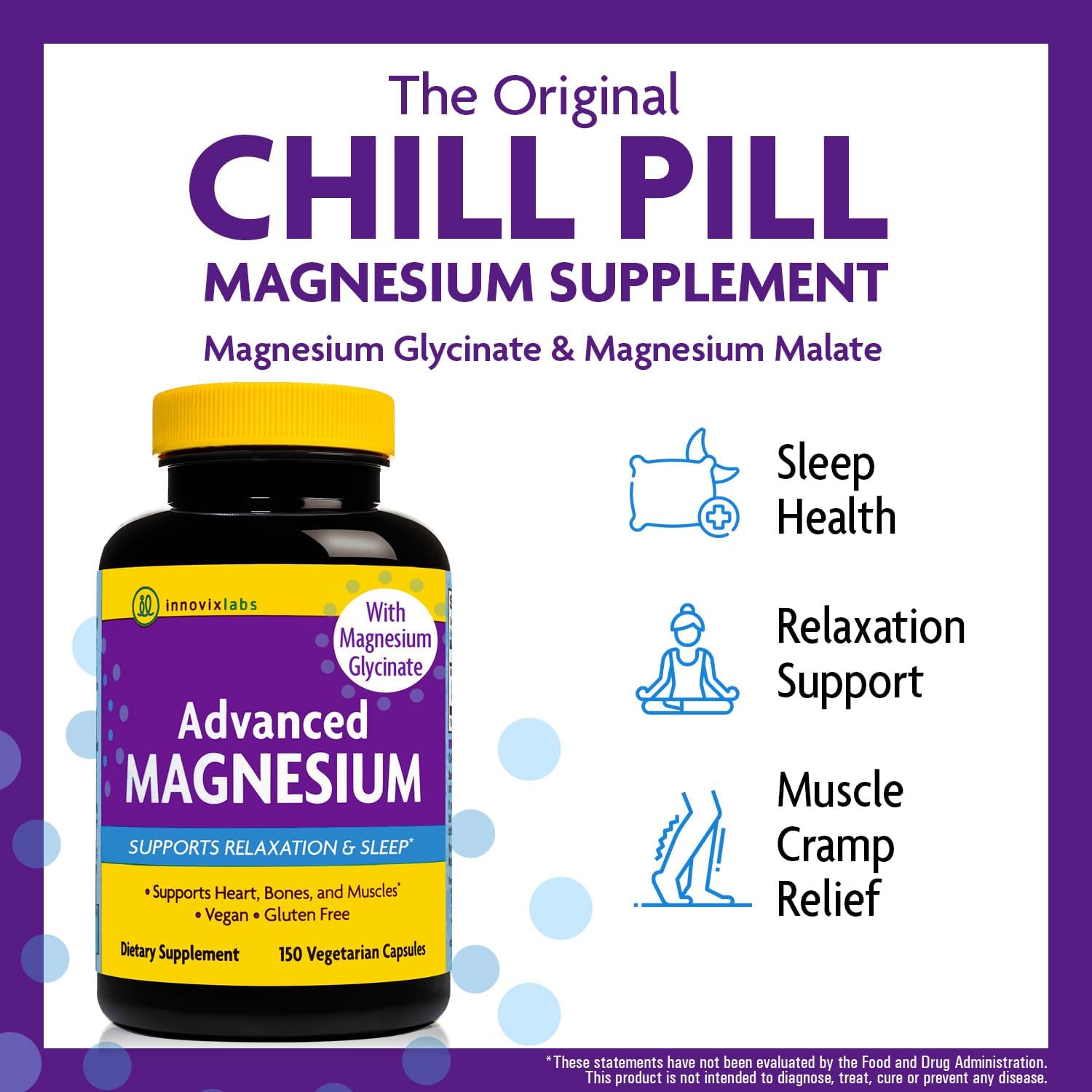 Magnesium & Mood Bundle: InnovixLabs Advanced Magnesium (150 Time-Release Capsules) and InnovixLabs Mood Probiotic (60 Capsules). Helps Promotes Relaxation and Healthy Mood. *