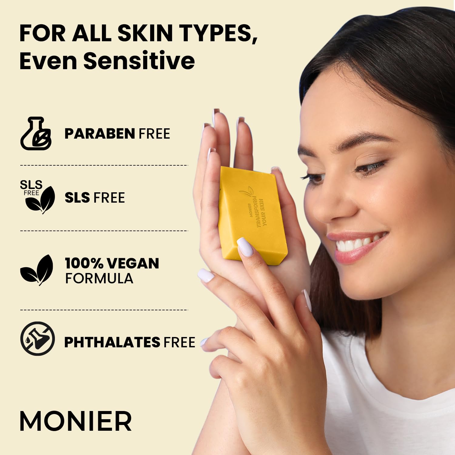 MONIER Brightening Lemon Turmeric Kojic Acid Soap Bars - with Collagen | with Collagen, Turmeric, Coconut Oil, Moisturizing & Nourishing, Original Japanese Complex (2 Soap Bars + Storage Net)