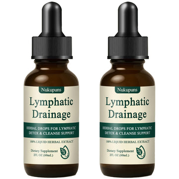 Nukupuns Lymphatic Drainage Drops, Lymphatic Drainage Supplements, Herbal Blend-Lymph System Support, Lymphatic Drainage, Vegan & Non-GMO (2pcs) Nukupuns buy supplements Au