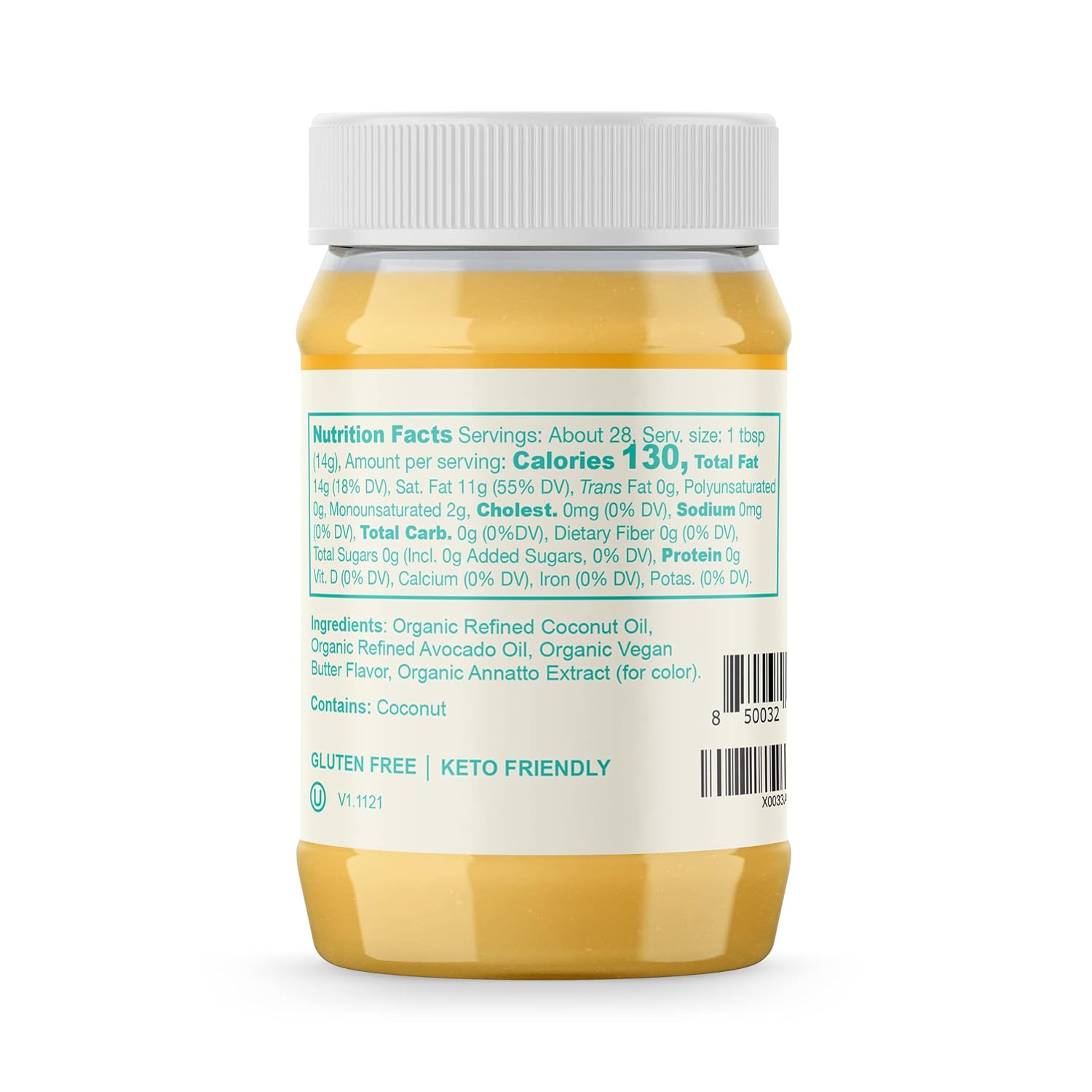 Livlo Organic Vegan Ghee - Plant Based Butter - No Refrigeration Necessary - Dairy, Soy Free, and Gluten Free Substitute to Ghee and Butter - 14 oz.