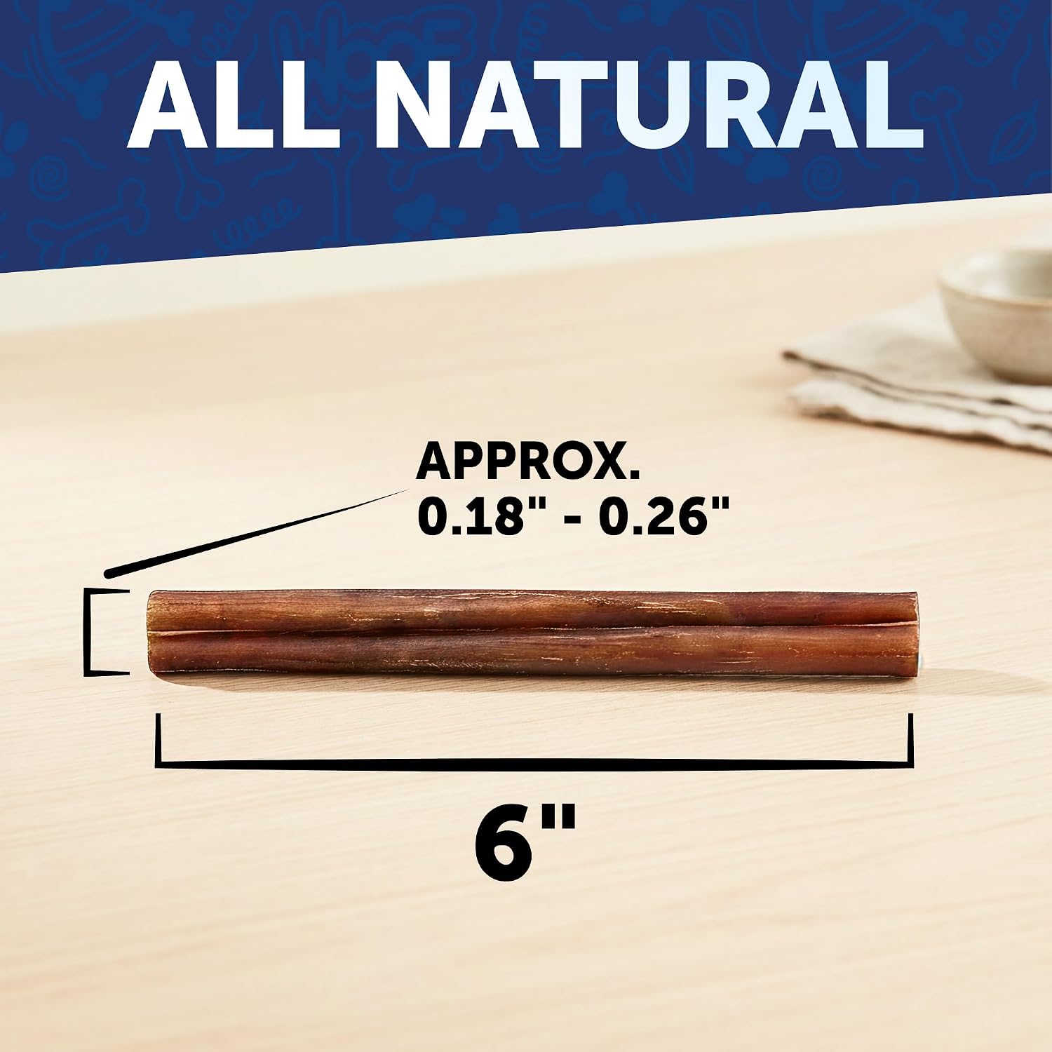 Artullano Bully Sticks for Canine - Tasty Dog Treats - All Breeds & All Dog Sizes - Natural Chewable Treats