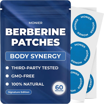 MONIER Berberine Patches | Berberine Patch with L-Glutamine and more | With L-Glutamine, Garcinia Cambogia, Resveratrol, For Women & Men, 60 Days Supply