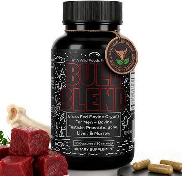 Wild Grass Fed Beef Organ Supplement for Men - Complete Ancestral Nutrition Complex with Beef Liver, Testicle, Prostate & Bone Matrix - Organ Meat Supplements - 30 Day Supply