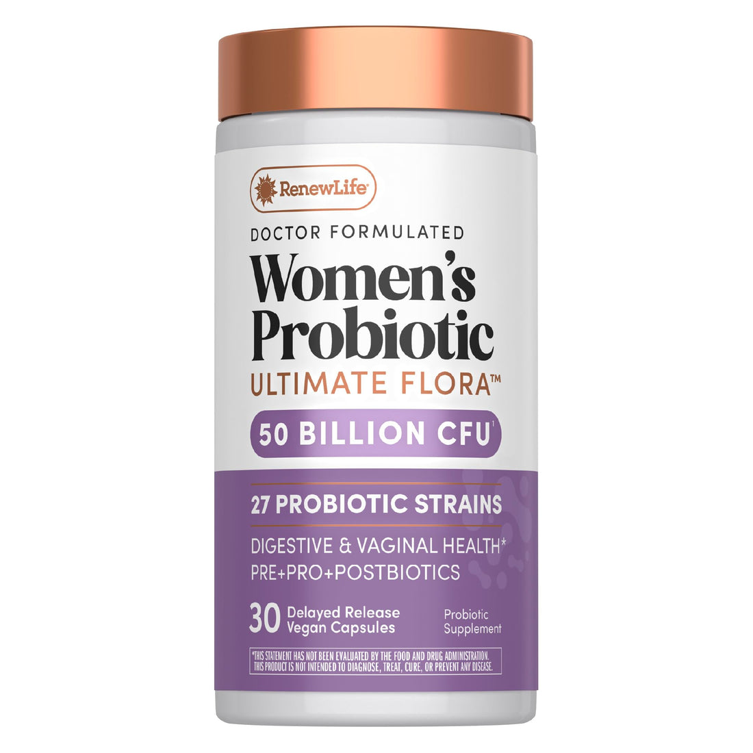 Renew Life Ultimate Flora Probiotics for Women | 50 Billion CFU | 30 Delayed Release Vegan Capsules | Digestive & Vaginal Health | Dairy, Soy and Gluten Free Supplement Renew Life buy supplements Au