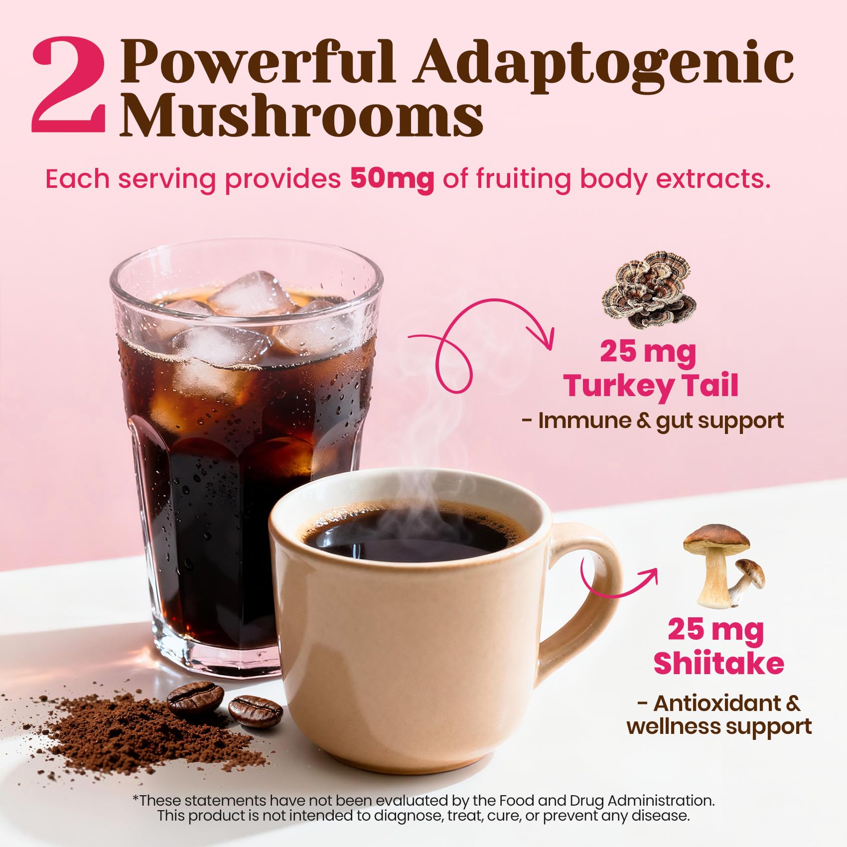 Venture Pal Mushroom Coffee, 12 Mushrooms, Focus & Digestion, 40 Servings | 12 Adaptogenic Mushrooms with Lion's Mane, Cordyceps, Reishi, Turkey Tail, Ashwagandha & Probiotics, Low Caffeine & Calories