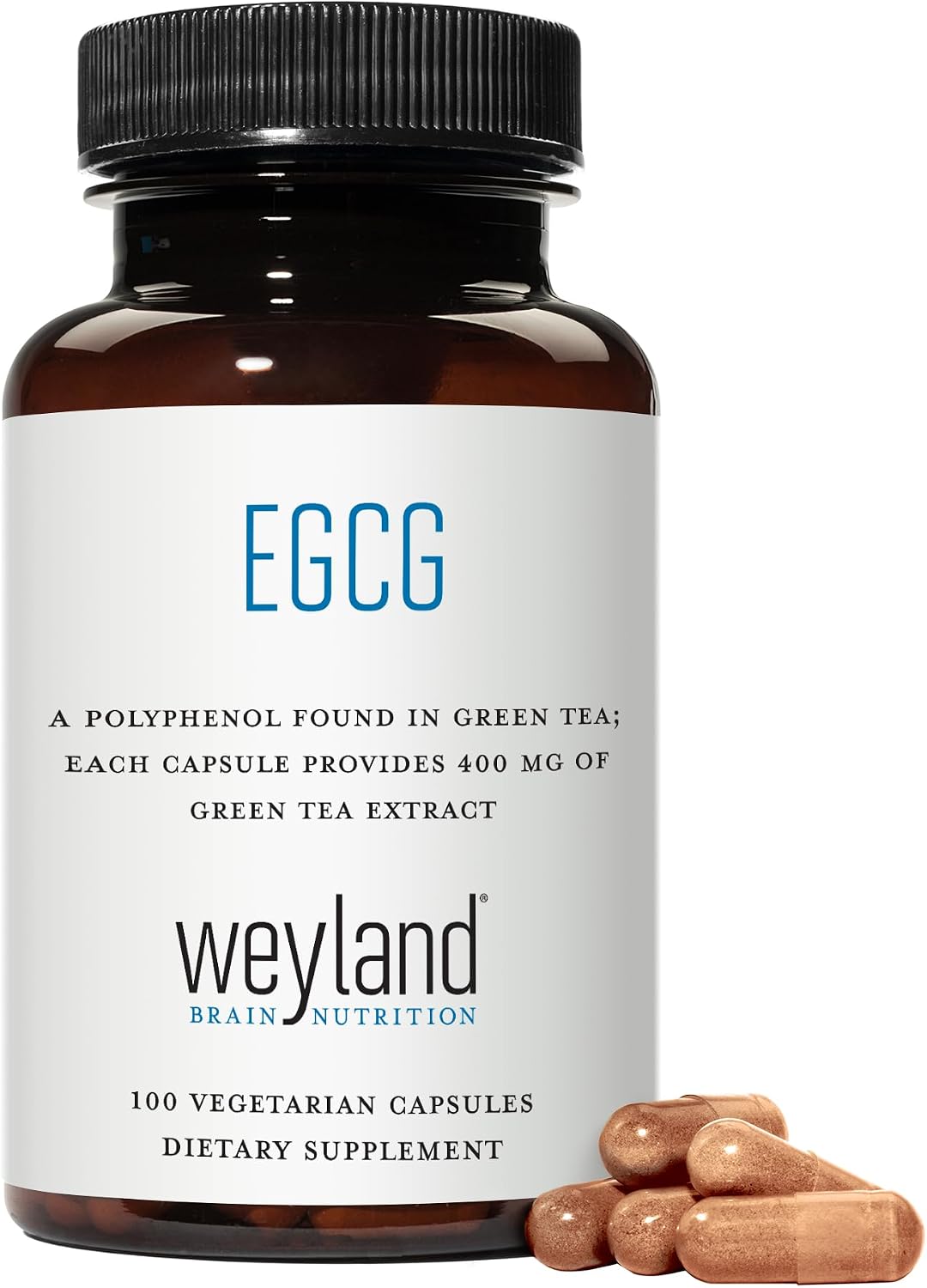 EGCG Green Tea Extract, High Antioxidant, Heart Support & Brain Health, Green Tea Pills, 100 Vegetarian Capsules