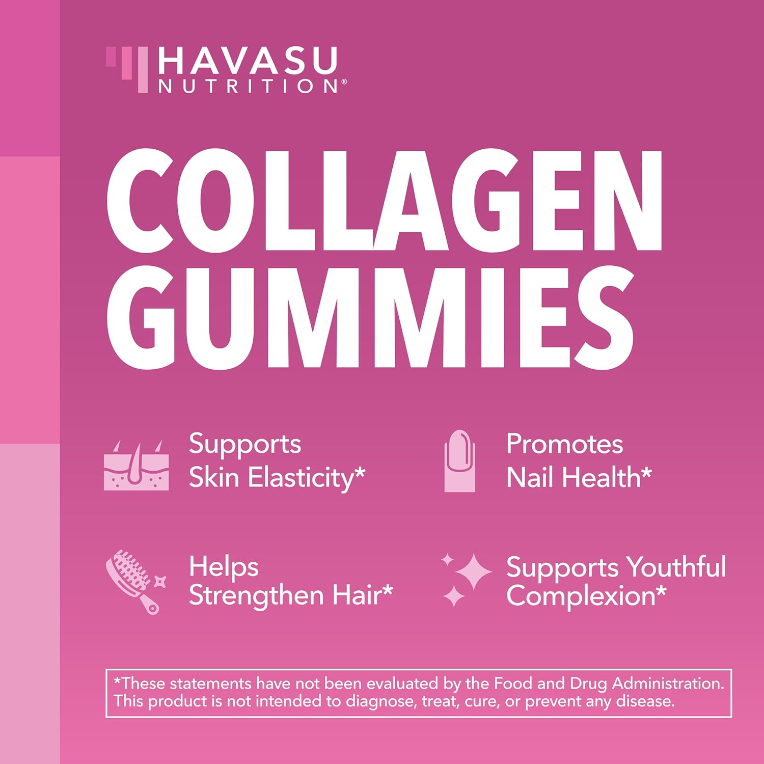 Collagen Gummies With 2500 mcg Biotin, Hair Skin & Nail Support, Lemon | For Women & Men with Biotin, Zinc, Vitamin C & E, Hydrolyzed Collagen, Lemon Flavor, 30 Servings, Hair, Skin & Nail Support