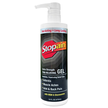 Stopain Pain Relief Gel 16oz, USA Made, Max Strength Fast Acting with Menthol, MSM, Glucosamine for Joint Pain, Back Pain, Arthritis, Knee, Neck Pain, HSA FSA Approved OTC Topical Analgesic Product StopainBuy Supplements Australia