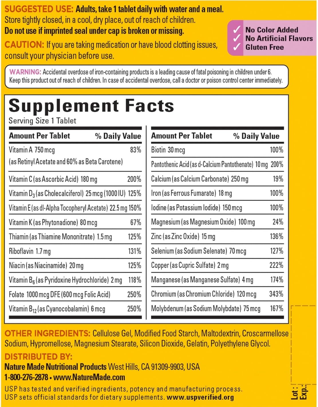 Nature Made Multivitamin for Her, Multivitamins for Women, Daily Nutritional Support, Nature Made Multi Women Vitamins & Minerals, 300 Tablets, 300 Day Supply