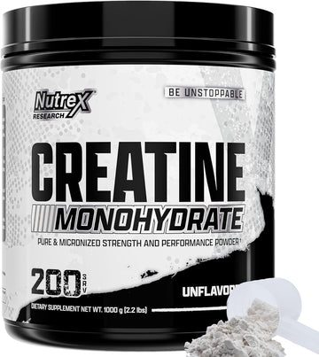 Nutrex Research Micronized Creatine Monohydrate Powder - 200 Servings (1KG) Pure, Unflavored Creatine Monohydrate Supplement for Muscle Gain, Strength and Performance, 5G Per Serv (2.2lbs) Nutrex Research buy supplements Au