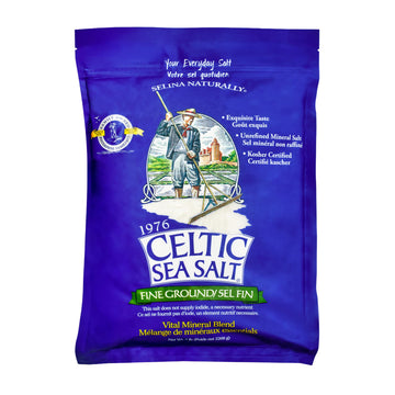 Celtic Sea Salt Fine Ground – Unrefined Mineral Salt, Sustainably Harvested, GMP Certified, Lab Tested – Baking, Cooking, Hydration, Everyday Use – 1 lb Resealable Bag