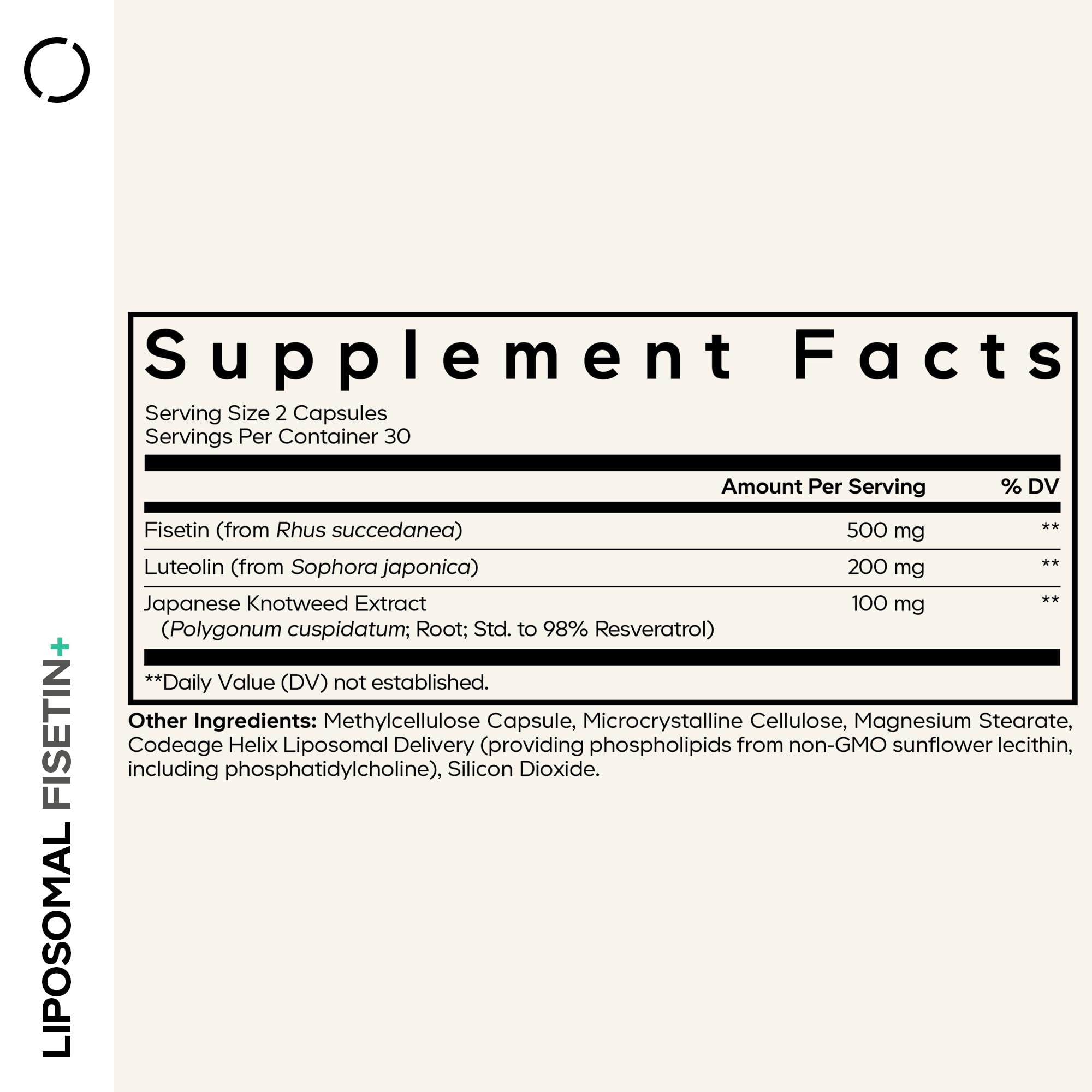 Codeage Liposomal Fisetin Supplement - Fisetin 500 mg - Resveratrol from Japanese Knotweed Extract Polyphenol, Luteolin Sophora Japonica Flavonoid, Liposomal Delivery - Vegan, Non-GMO - 60 Capsules CodeageBuy Supplements Australia