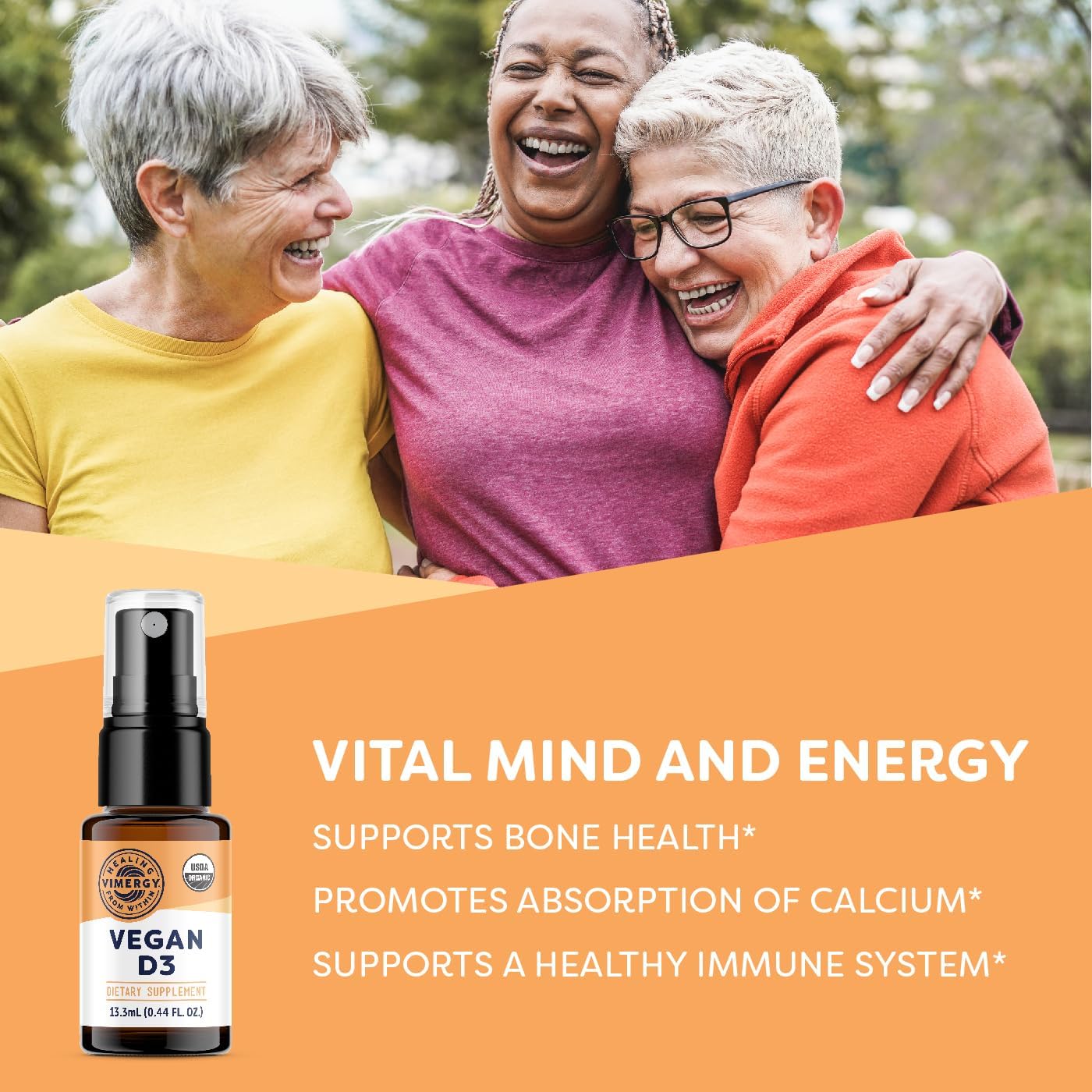 Vimergy Vegan D3 – Benefits Immune Function* – USDA Certified Organic, Vegan, Gluten-Free – 1000IU/Servings, 96 Servings