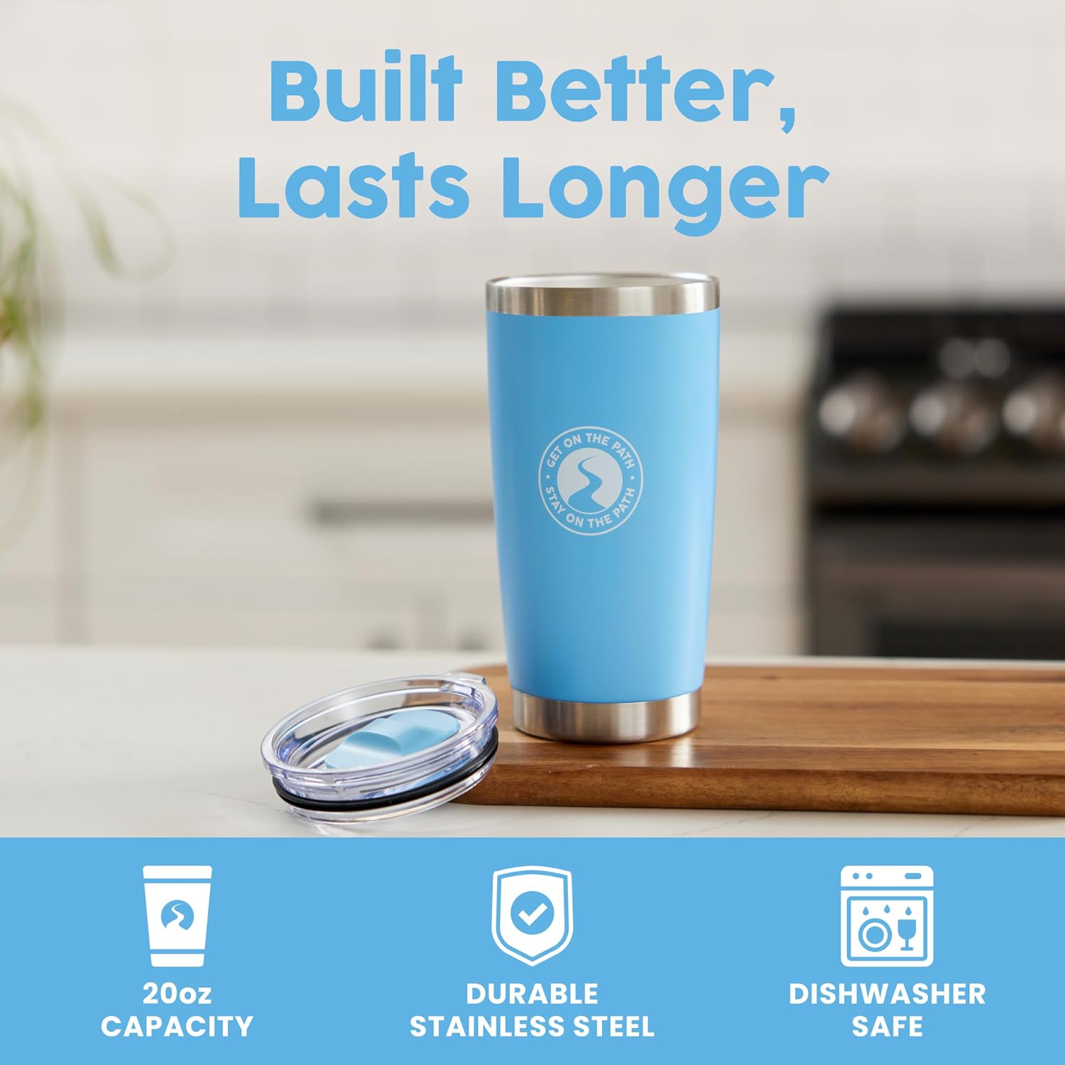 NativePath Light Blue Stainless Steel Tumbler - 20 oz