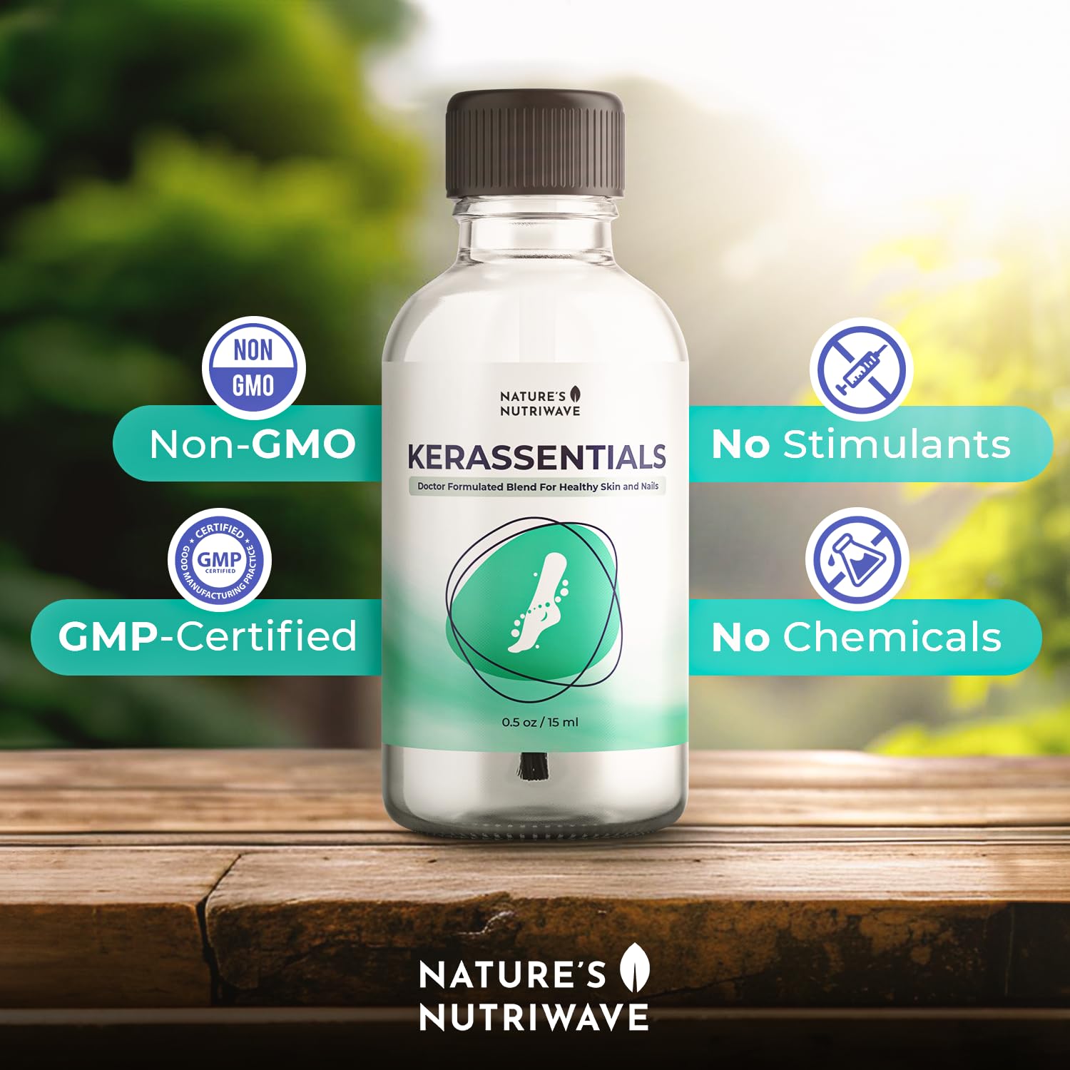 Kerassentials Oil, 8-IN-1 Plant-Based Formula, Natural Ingredients | Made in USA, No Stimulants, Non-GMO – 15ml, 1 Month Supply | Topical oil with an 8-in-1 plant-based blend | Non-GMO, No Stimulants, Made in USA | Applies directly to nails & skin