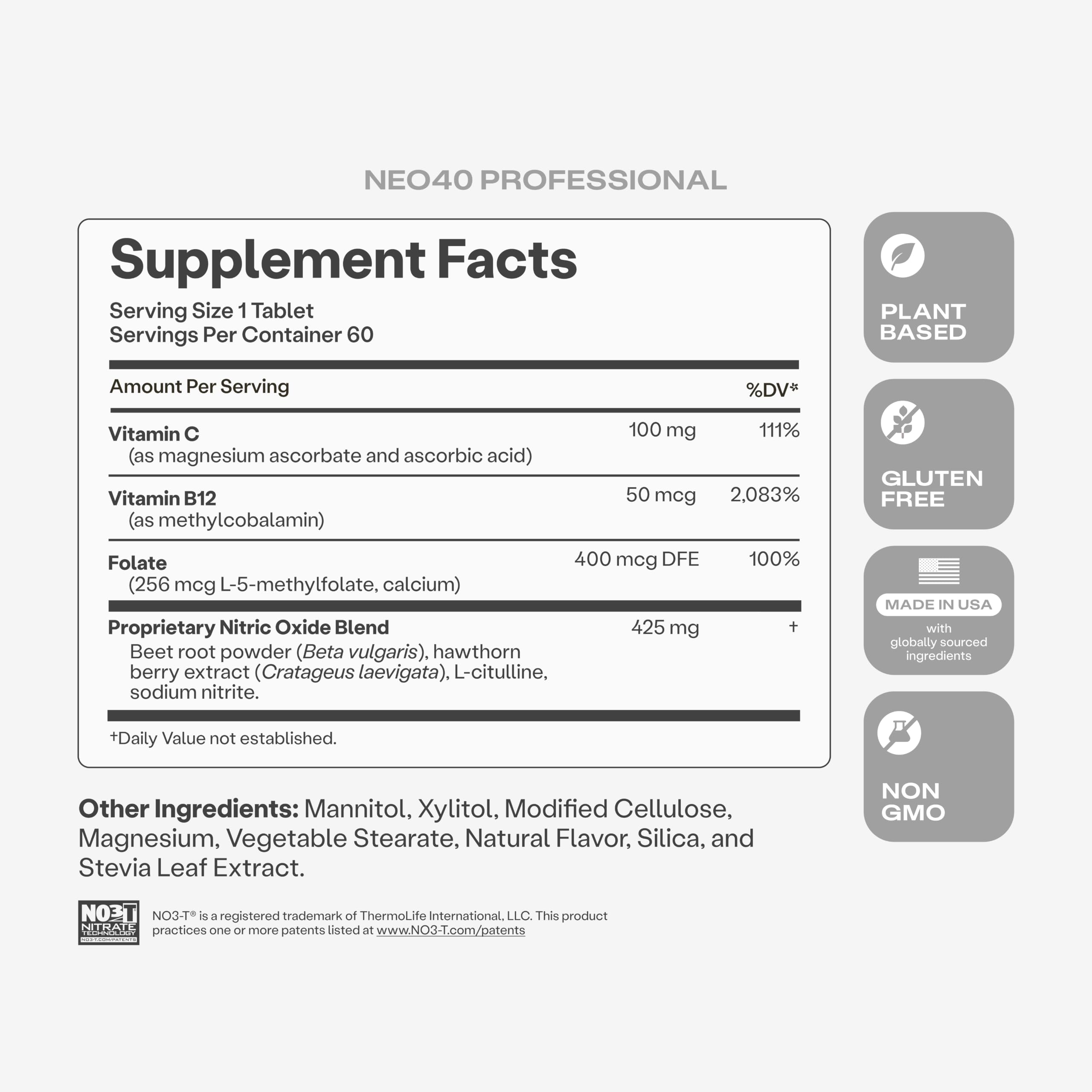 HumanN Neo40 Daily Heart & Blood Circulation Supplements to Boost Nitric Oxide - Supports Blood Pressure - from Maker of SuperBeets -Includes 30 Dissolvable Tablets - Tasty Fruity Flavor