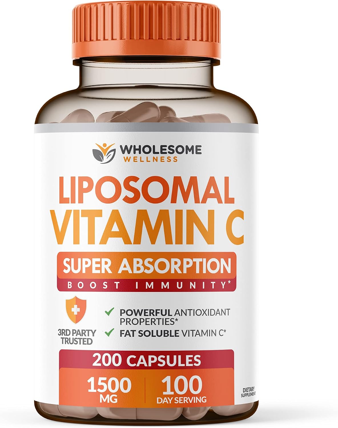 Wholesome Wellness Probiotics for Women 100 Billion CFUs with Prebiotics, Digestive Enzymes + Liposomal Vitamin C Capsules High Absorption, Ascorbic Acid Supplement Bundle