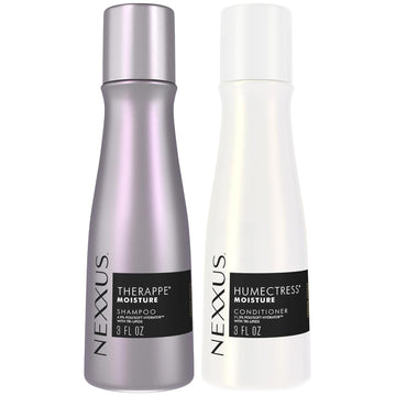 Nexxus Travel Shampoo and Conditioner, Therappe & Humectress, 3 Oz Ea | Ultimate Moisture Protein Treatment for Dry, Damaged Hair with Elastin Protein & Green Caviar | Hair Products for Women & Men