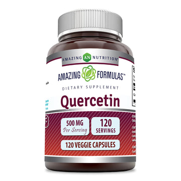 Amazing Formulas Quercetin 500mg Veggie Capsules Supplement | Non-GMO | Gluten Free | Supports Overall Health & Well Being (240 Count)