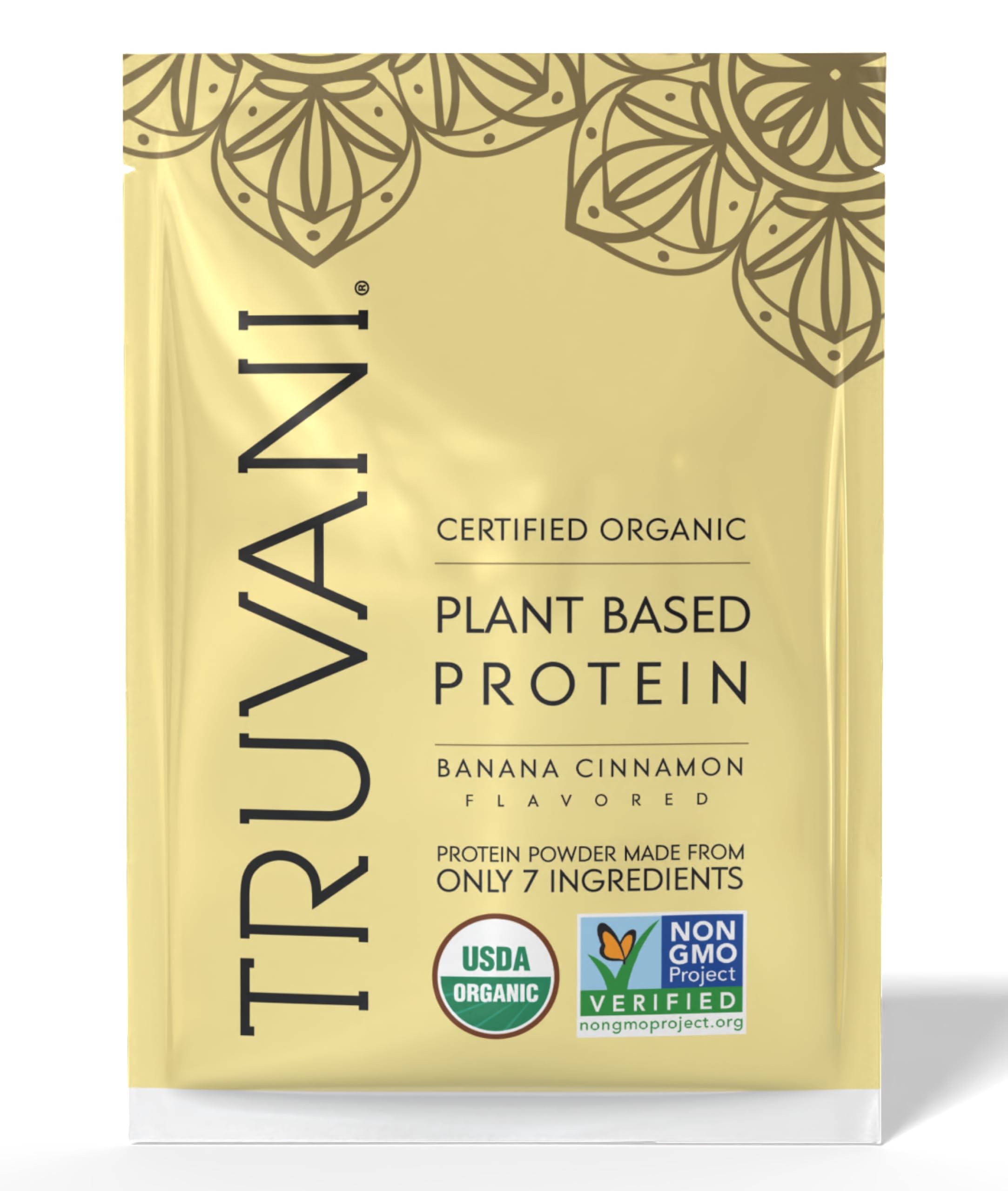 Truvani Organic Plant Based Protein Powder | Vanilla | 1 Serving | Vegan | 20g Pea Protein | Keto | Gluten & Dairy Free | Low Carb | No Added Sugar