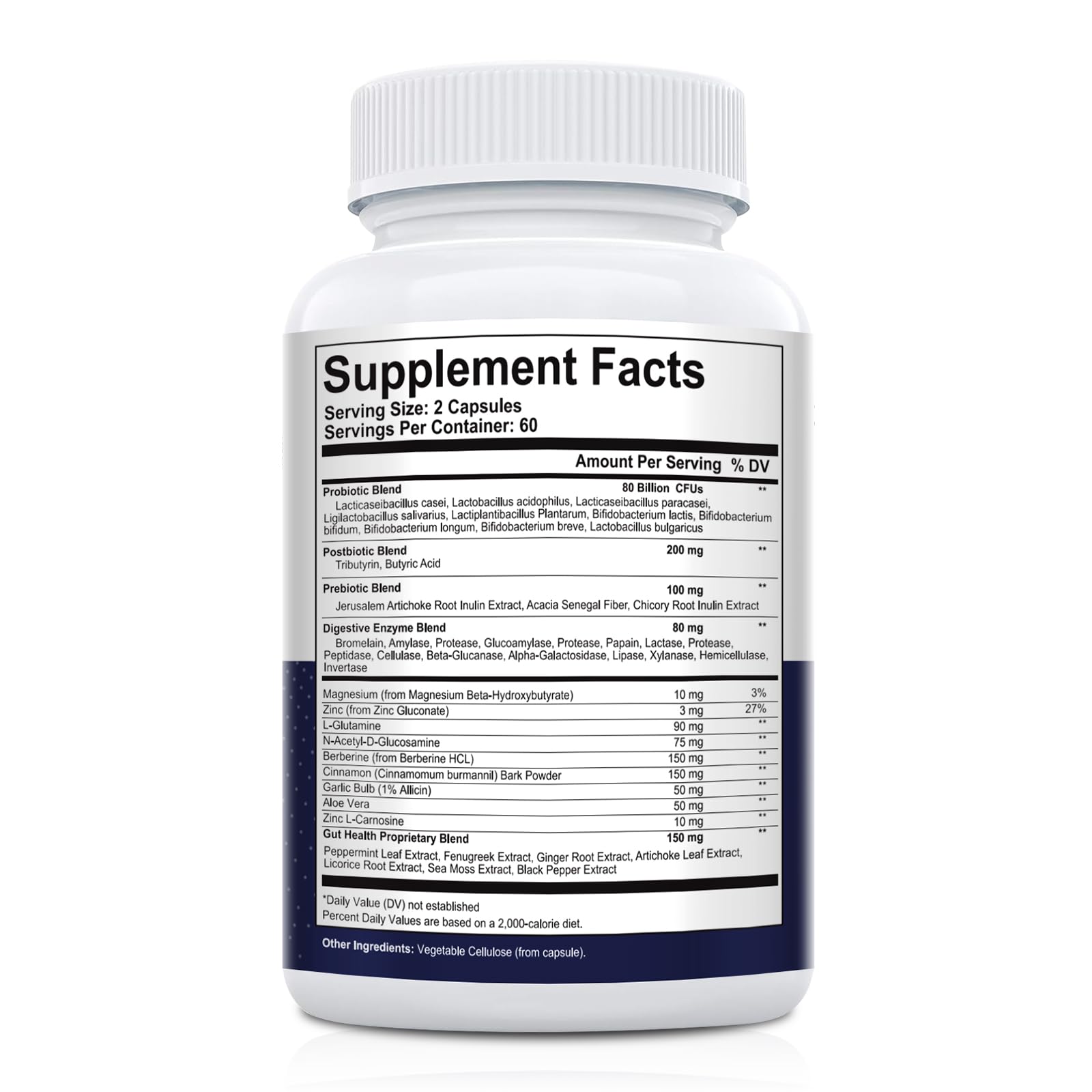Migcopat Probiotics for Digestive Health, 80 Billion CFU Probiotics, Prebiotics, Postbiotics & Digestive Enzymes, Gut Health Capsules with Berberine, Cinnamon,