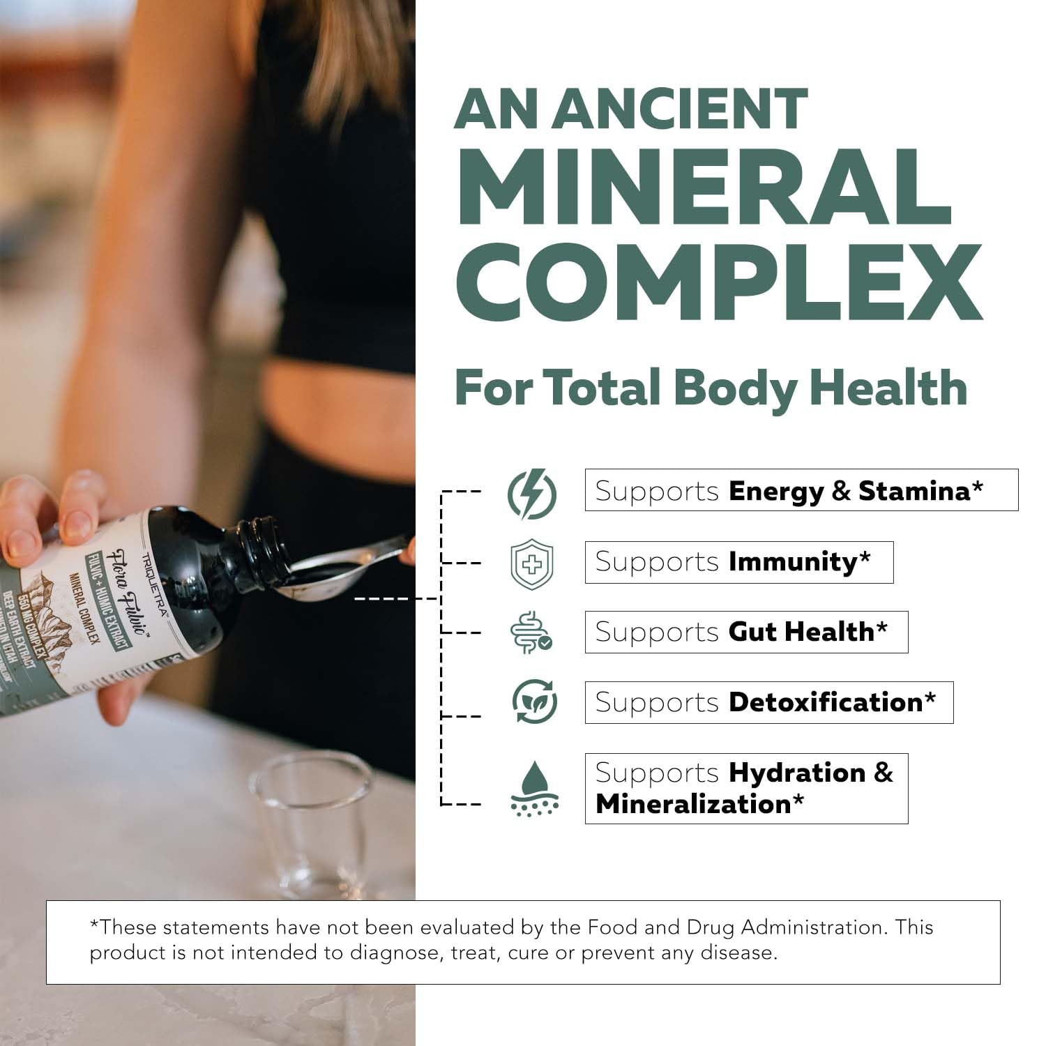Flora Fulvic | Fulvic Acid + Humic Acid Complex – 550 mg |Mined in Utah, Prehistoric Deep Earth Extract | Immunity, Gut, Digestion – Natural Trace Mineral Complex, Fulvic Acid Supplement – 60 Capsules