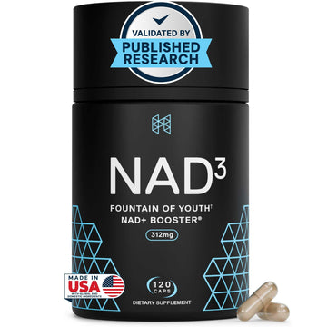HPN NAD3 Clinical NAD+ Booster, Cellular Health & Natural Energy - NAD Supplement for Healthy Aging, Metabolic Support, NRF2 & Longevity, Nicotinamide Riboside & NMN Alternative, 120ct, 60-Day Supply