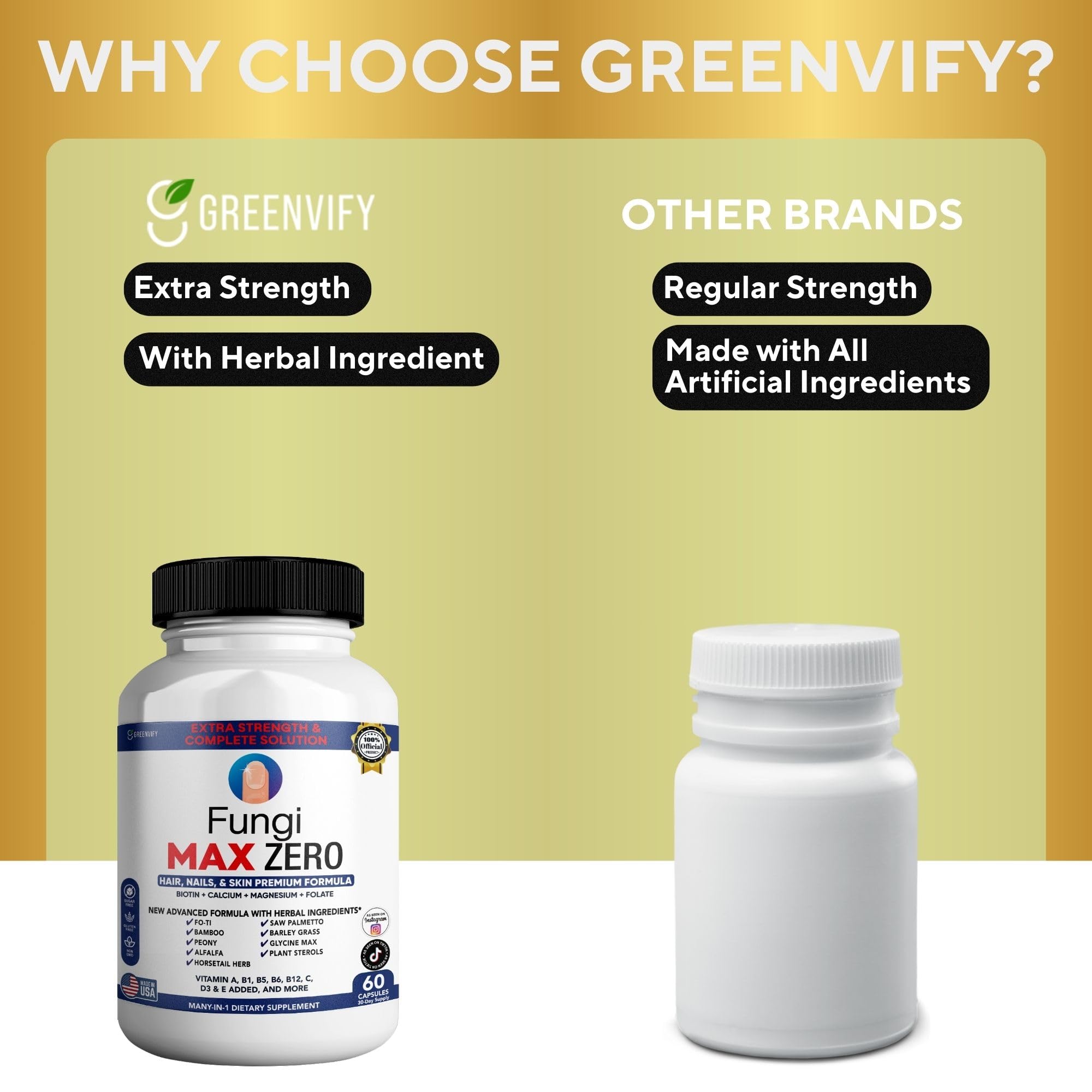GREENVIFY Fungi Max Zero Hair, Nails & Skin Supplement. (1) GREENVIFY buy supplements Au