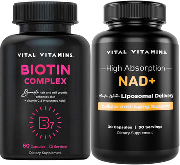 Vital Vitamins Biotin Complex Capsules + NAD+ Supplement