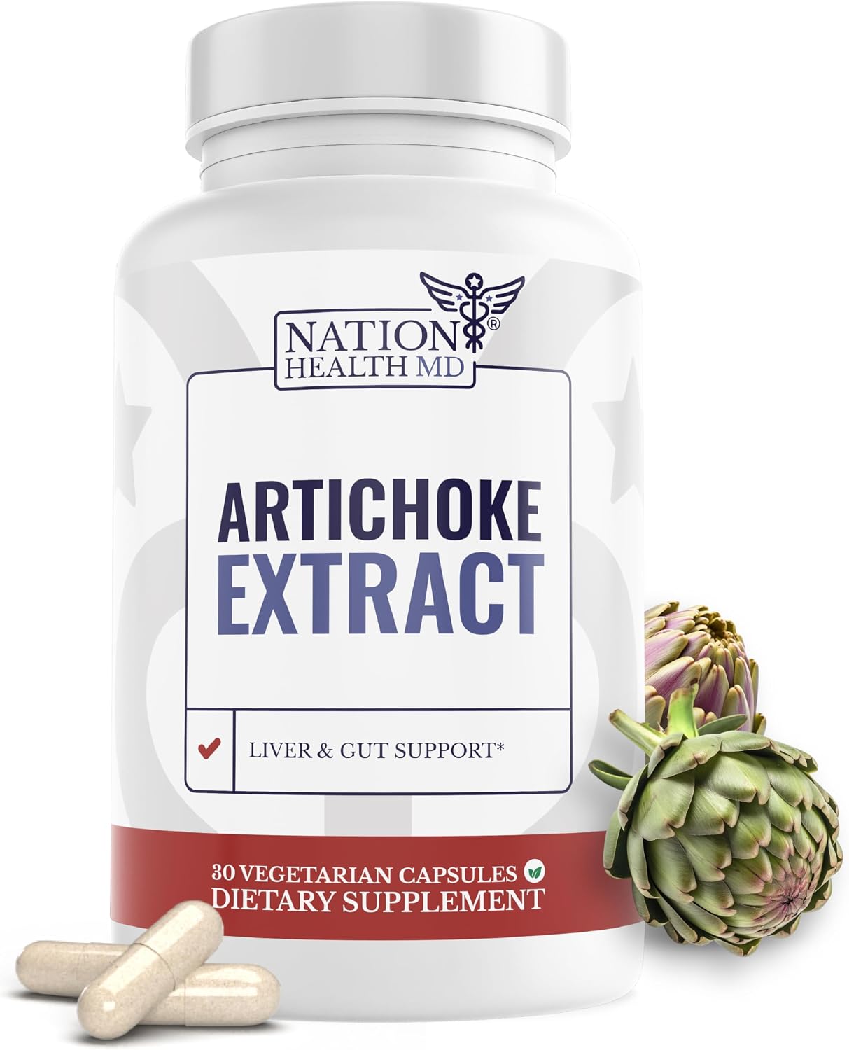 Artichoke Extract 500 mg | Liver Support Supplements | Natural Artichoke Extract, Liver Health Supplement, Digestive Support, Vegan, Gluten Free. 30 Days Supply. 30 Capsules