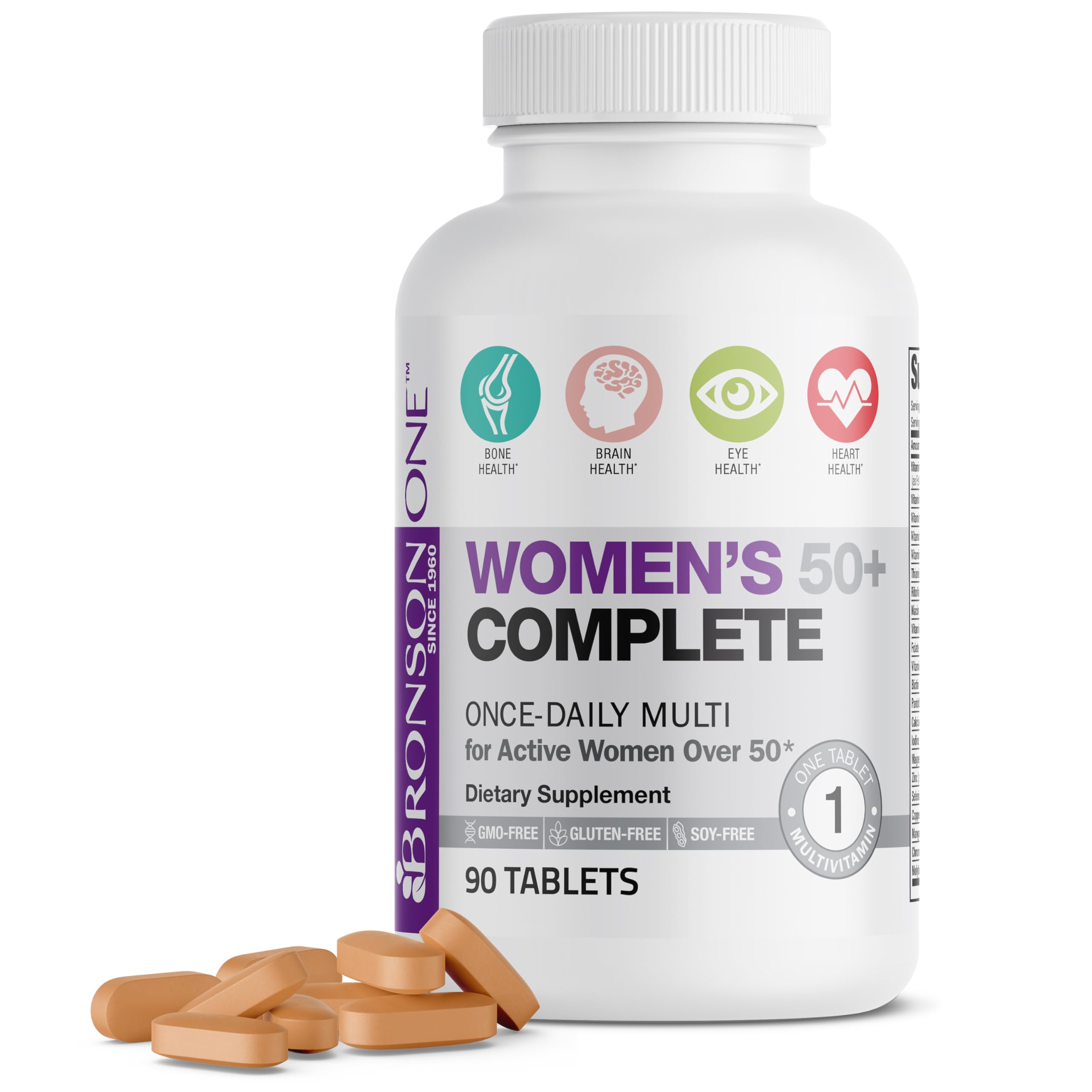 Bronson ONE Daily Women’s 50+ Complete Multivitamin Multimineral, 180 Tablets