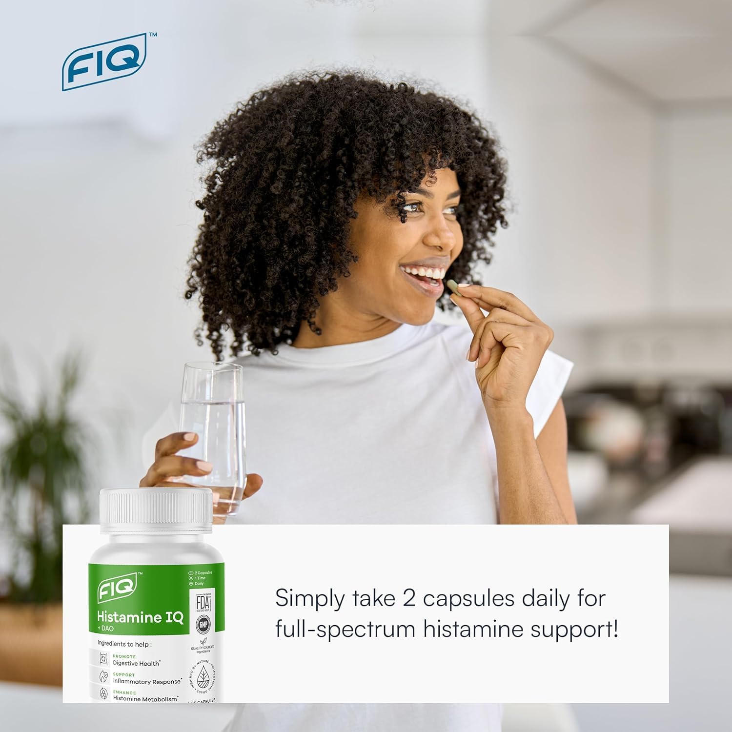 Formula IQ - Histamine IQ - Diamine Oxidase (DAO) Enzyme Supplement - DAO Histamine Blocker - Immune Support - 60 Capsules