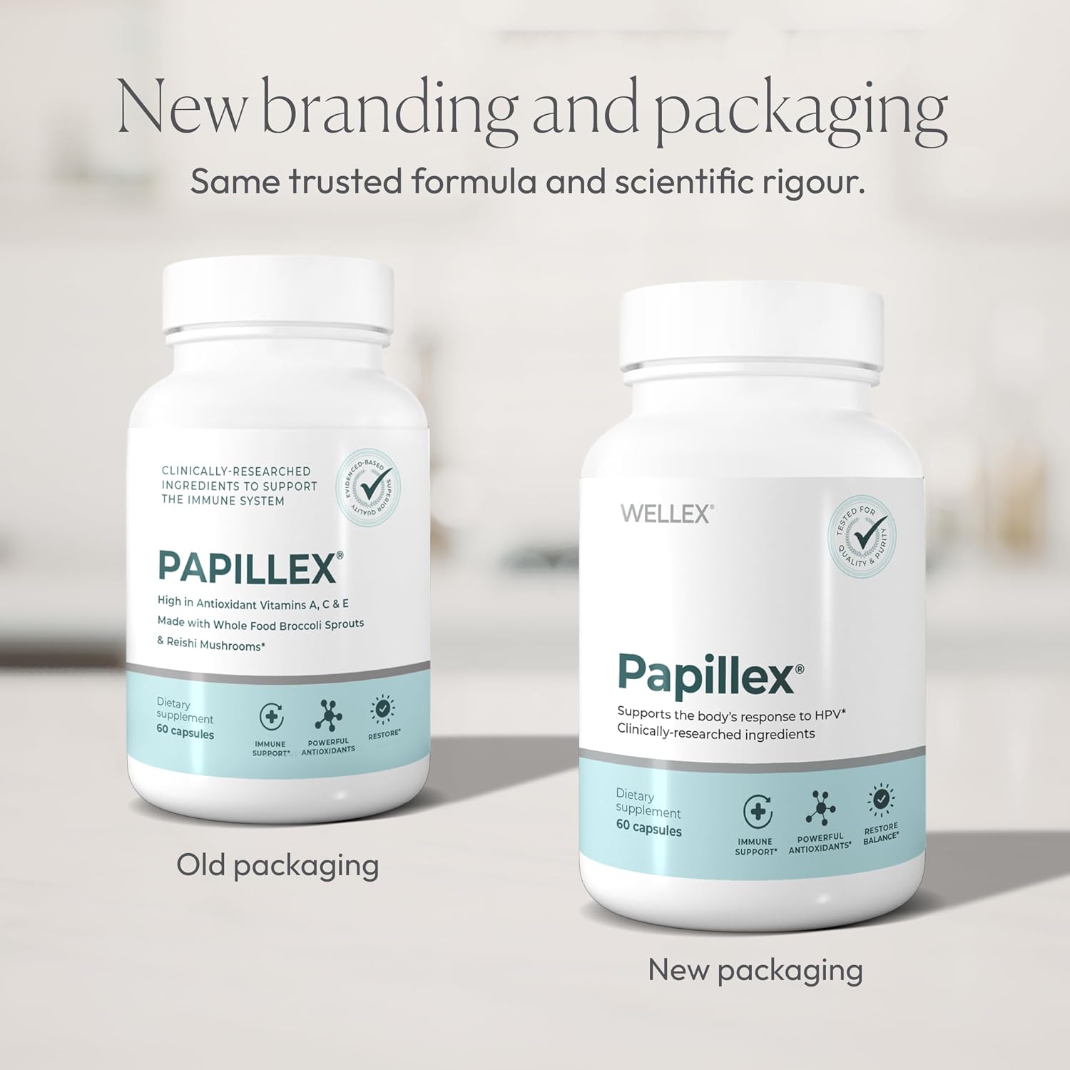 Papillex Dietary Supplement Tablets All Natural Immune Support - Immunity Defense - Best Immune System Booster - Organic 60 Capsules Bottle (3 Pack)