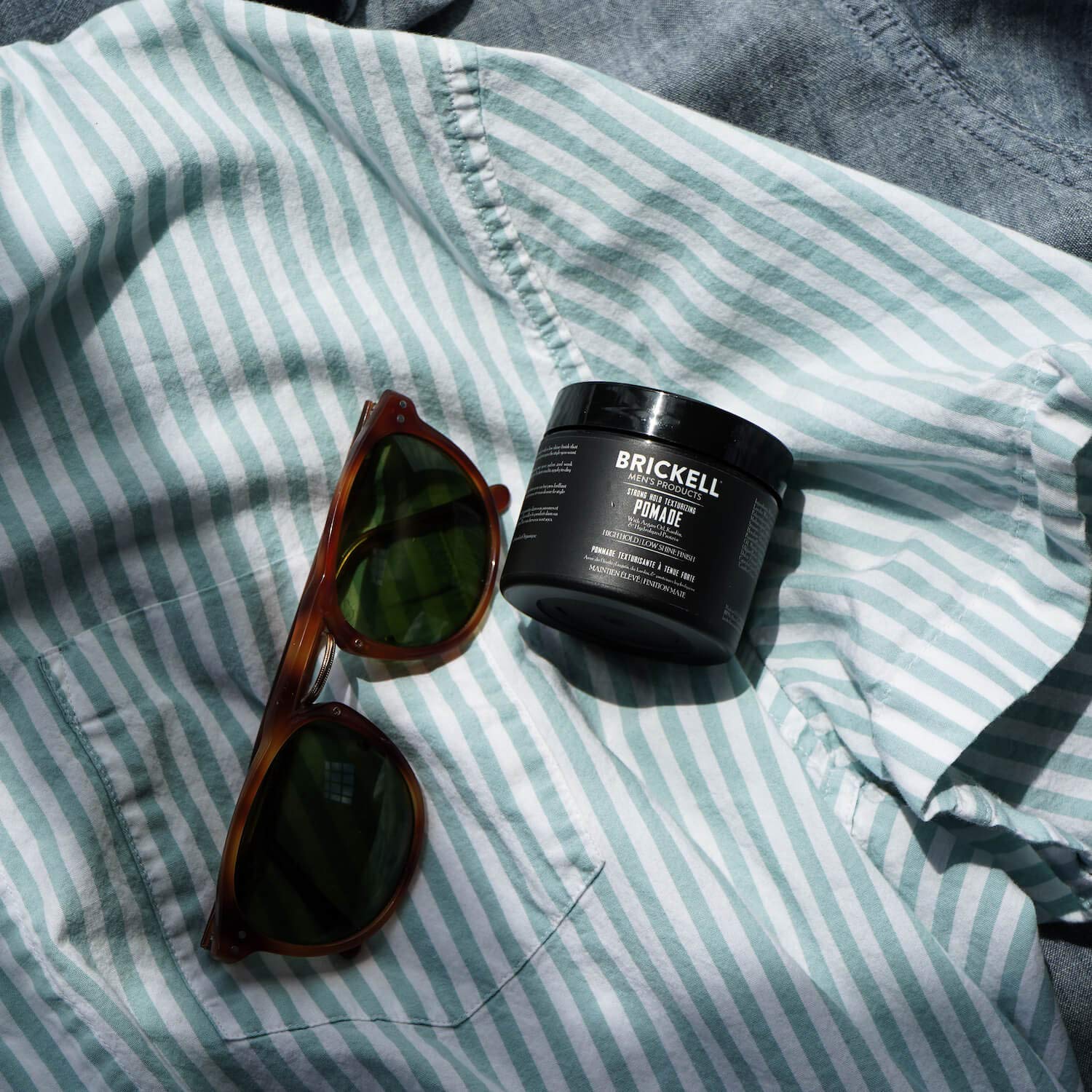 Brickell Men's Products Strong Hold Texturizing Pomade For Men, Pliable Hair Styling Fiber Pomade, With Hydrolyzed Proteins, Argan Oil, and Kaolin, 2 Ounce, Scented