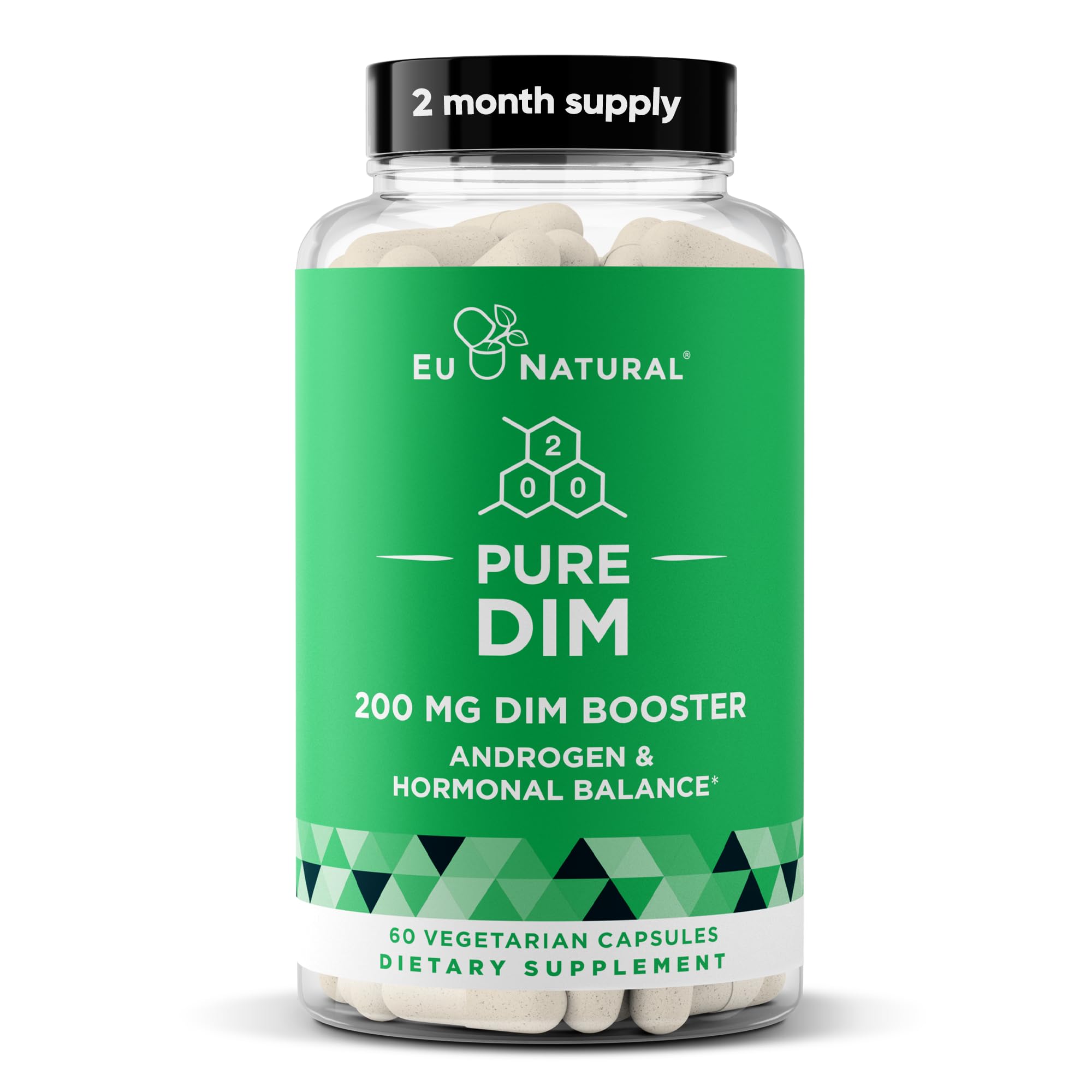 DIM Supplement Pure 200 Mg for Women or Men - Estrogen Hormone Balance Supplement for Energy, Fatigue, Stress, Menopause, Hot Flashes - Enhanced Bioavailability BioPerine - 60 Vegan Soft Capsules Eu Natural buy supplements Au