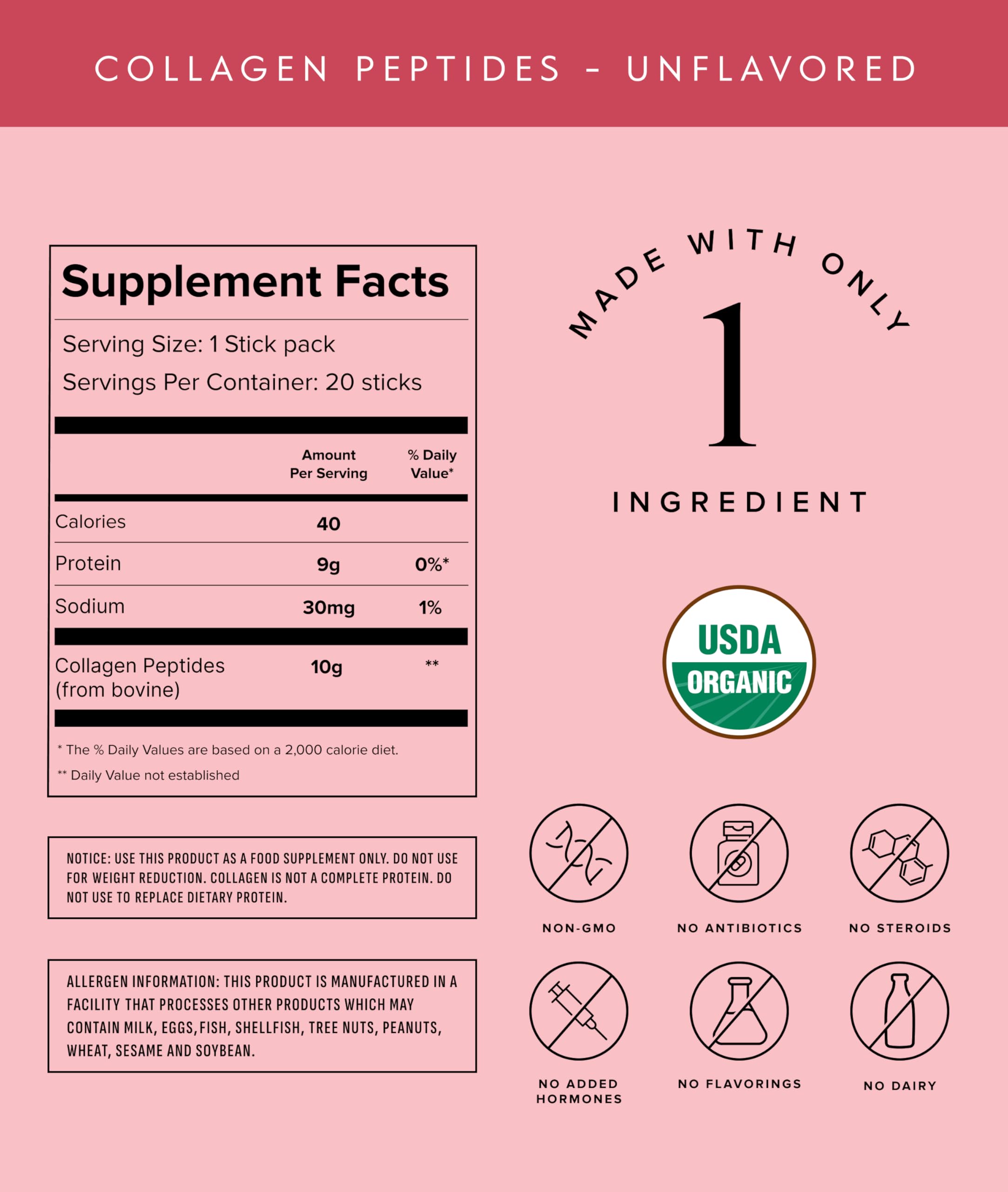 Truvani Hydrolyzed Collagen Peptides | Unflavored | 28 Servings | 20g Grass-Fed Collagen Protein Powder | Promotes Hair, Nail, Skin, and Joint Health | Keto | Gluten & Dairy Free