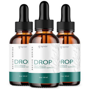 Three bottles of Syvor Drop on a white background