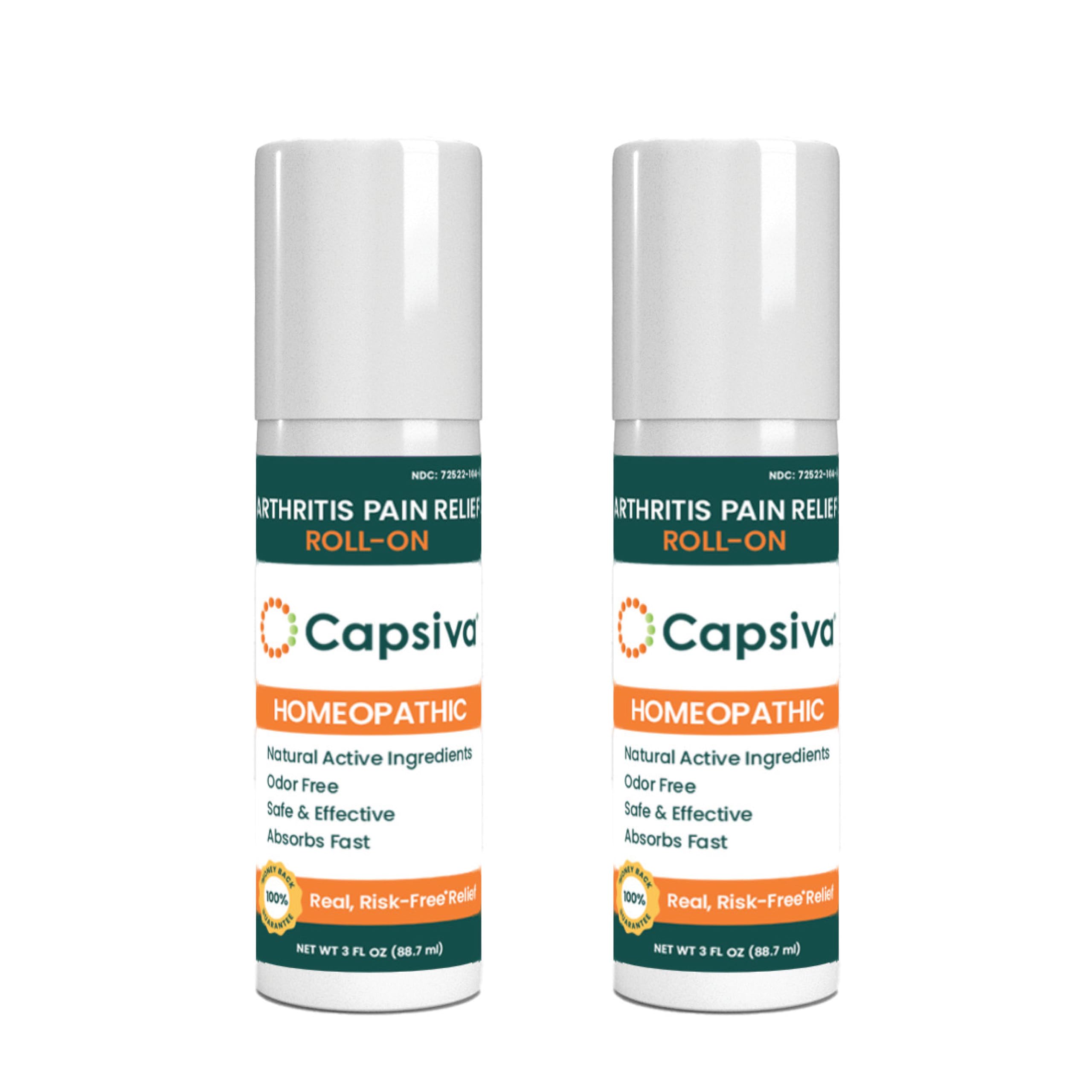 Capsiva Pain Relieving Gel, Absorbs Fast, Odor-Free, Safe for Prescription, No Known Side Effects (Gel Roll-On, 2 Pack, 3 Oz Each) CapsivaBuy Supplements Australia