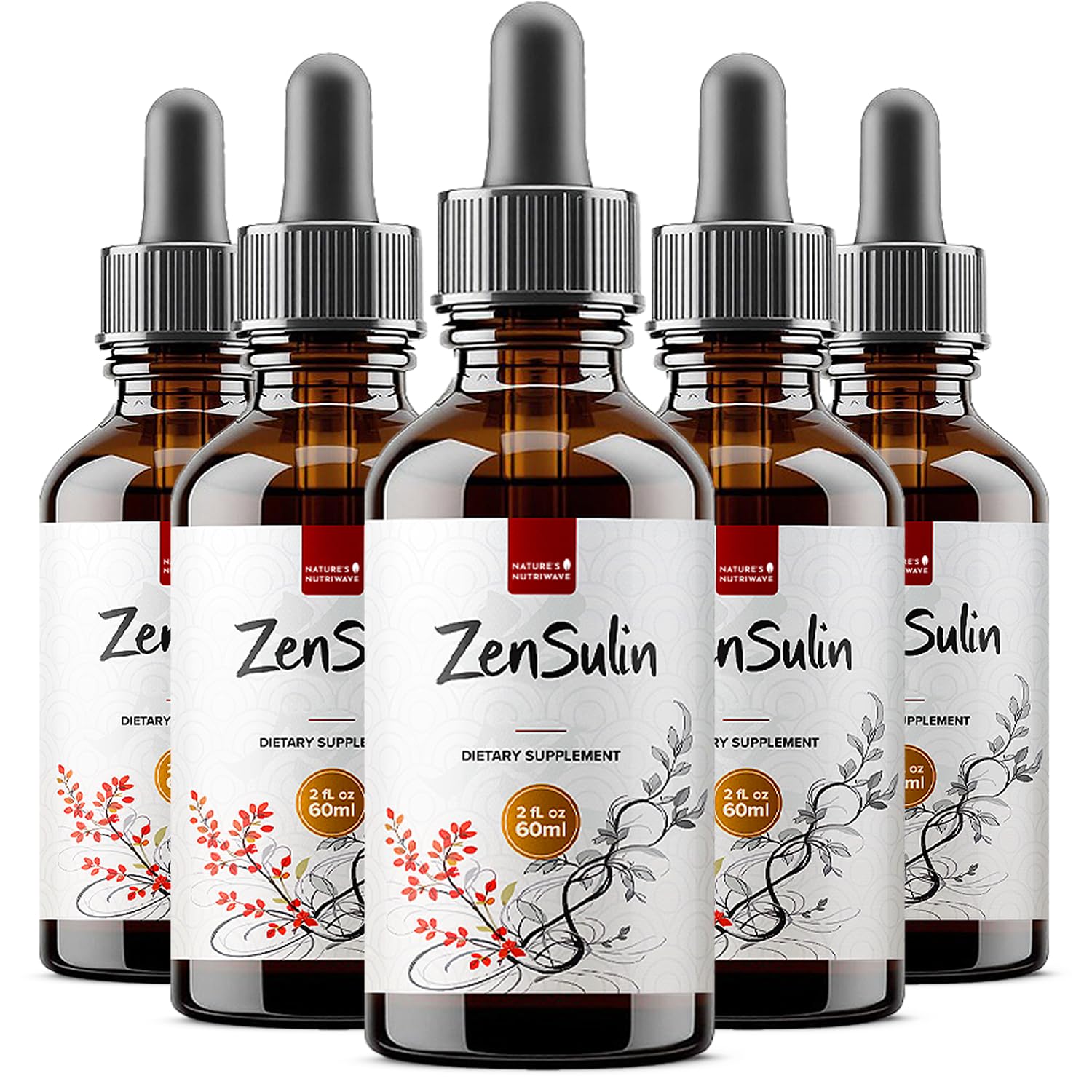 ZenSulin Drops – Cinnamon, Licorice Root & Turmeric – 60ml, 1 Month Supply | Cinnamon, Licorice Root & Turmeric, herbal liquid | Non-GMO, Gluten-Free, Made in USA | Dropper, daily drops