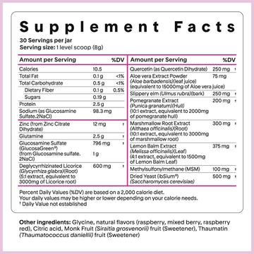 Goodness Lover Gut Soothe & Glow, Gut Digestive Support Supplement with L-Glutamine Powder and MSM, Support Bloat Relief, with Aloe Vera,