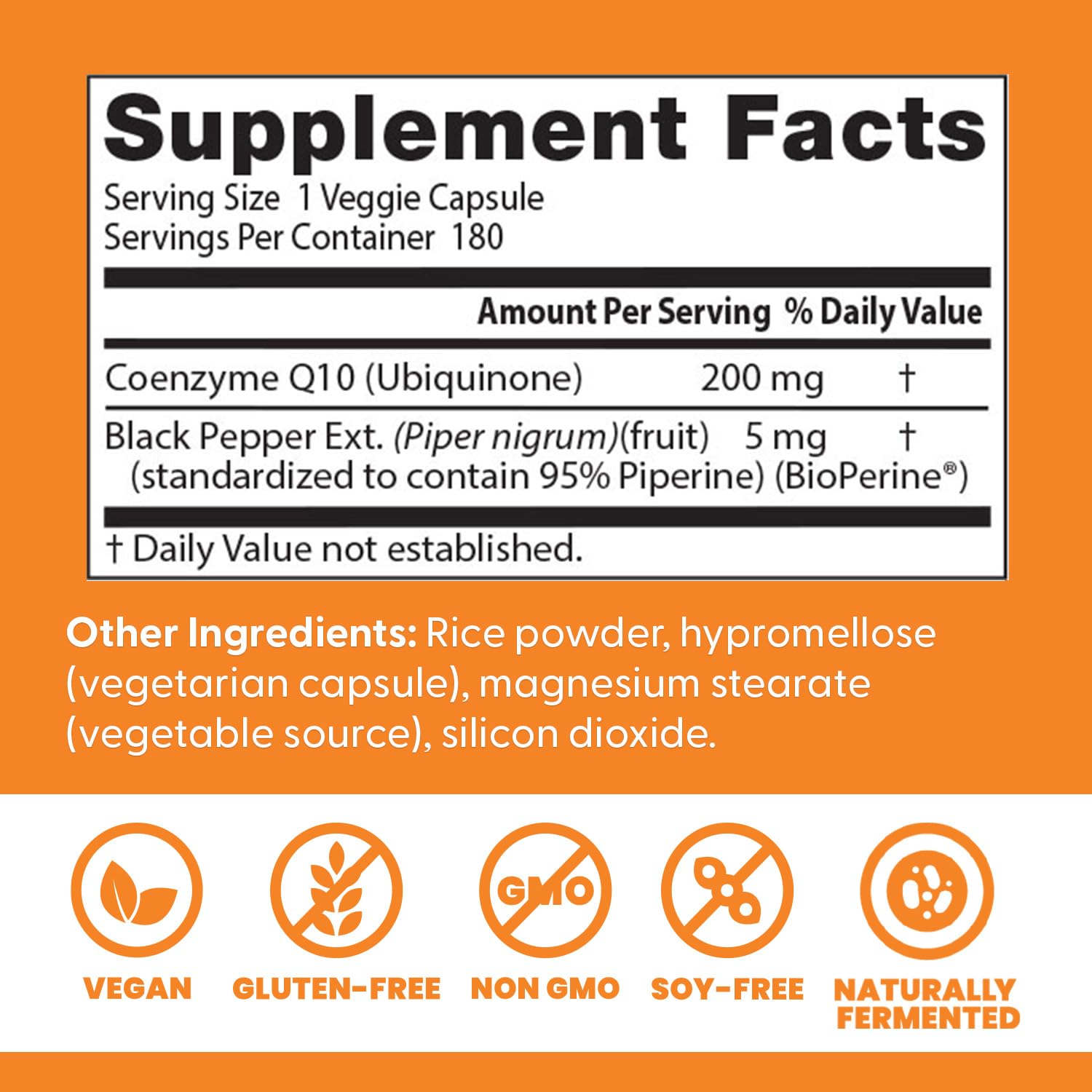 Doctor's Best High Absorption CoQ10 200mg with BioPerine Supplement - Coenzyme Q10 Caps for Heart Health & Antioxidant Support, CoQ10 200 mg for Women & Men, Non GMO - 60 Veg Capsules