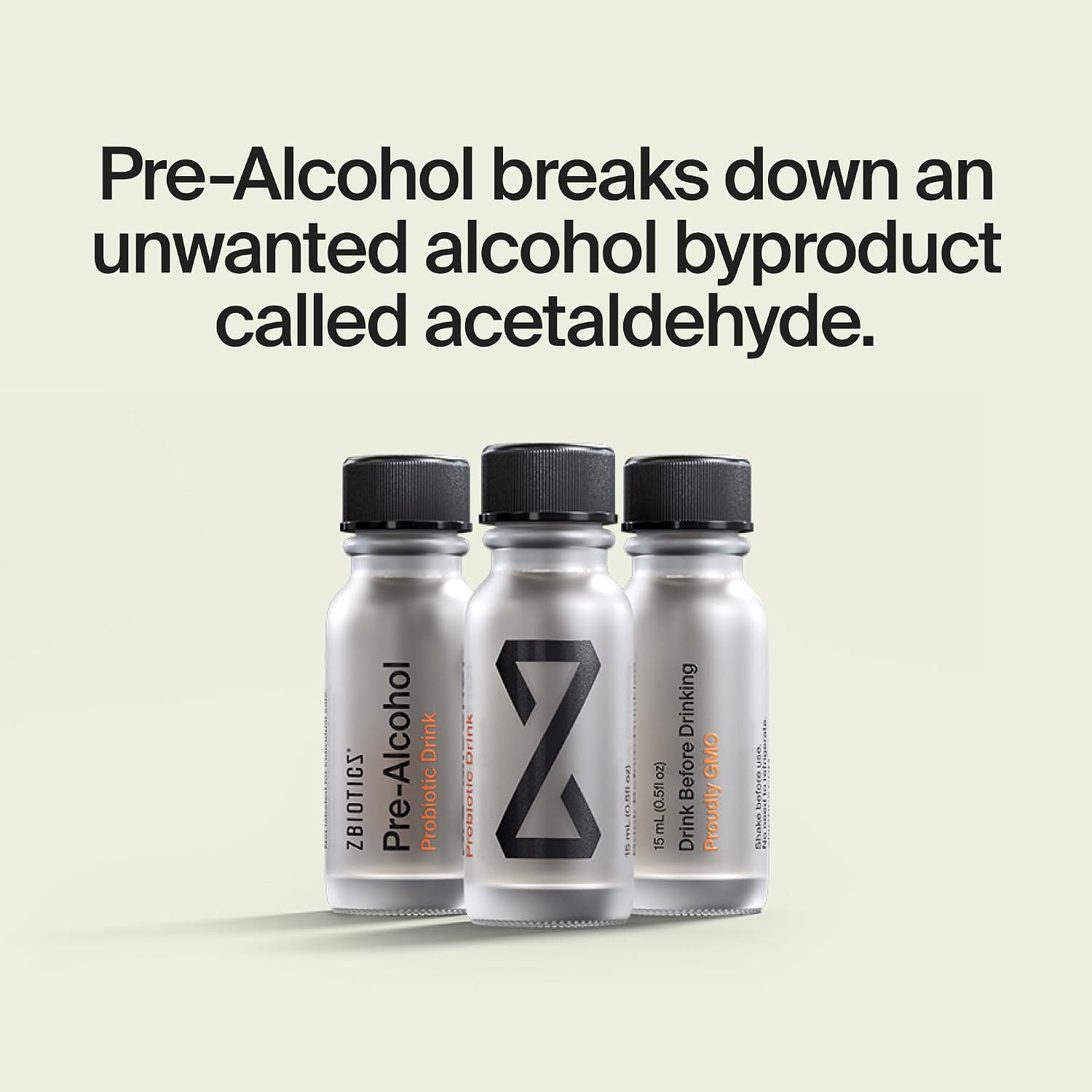 ZBiotics — Feel Better After Drinking, Wake Up Refreshed, Science-Backed, Patented Probiotic, Travel-Friendly, 3-Pack of 0.47 Fl Oz Bottles