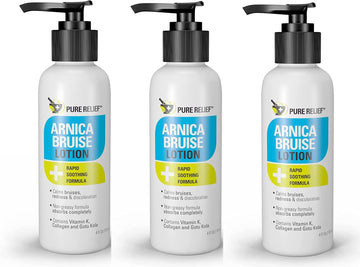 Pure Relief Arnica Bruise Relief Lotion for Bruising, Swelling, & Discoloration On Skin, Natural Skin Care Arnica Bruise Homeopathic Topical Bruise Cream W/Aloe Vera & Collagen, 4 Fl Oz (Pack of 3) Pure ReliefBuy Supplements Australia