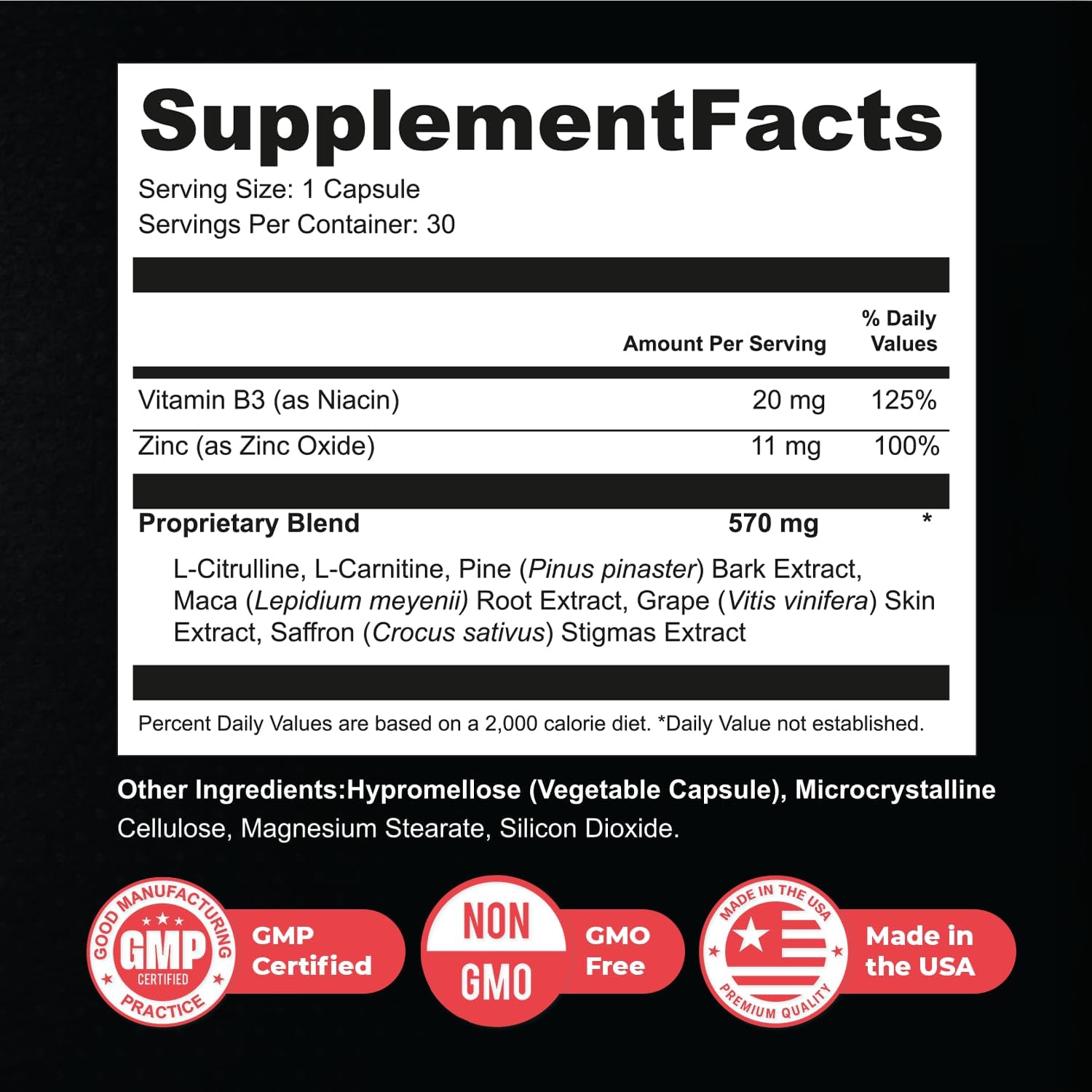 Steel Power – L-Citrulline, L-Carnitine & Maca – 30 Ct, 1 Month Supply | L-Citrulline, L-Carnitine, Maca Root & Pine Bark Extract | Non-GMO, Made in USA | Easy-to-swallow daily capsule