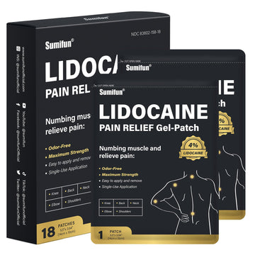 Sumifun 4% Lidocaine Patches, Long Lasting Plaster Patch for Knee, Shoulder, Muscle, Joints with Natural Ingredients, Extended Patch with Lidocaine (Large, Count, 18) SumifunBuy Supplements Australia