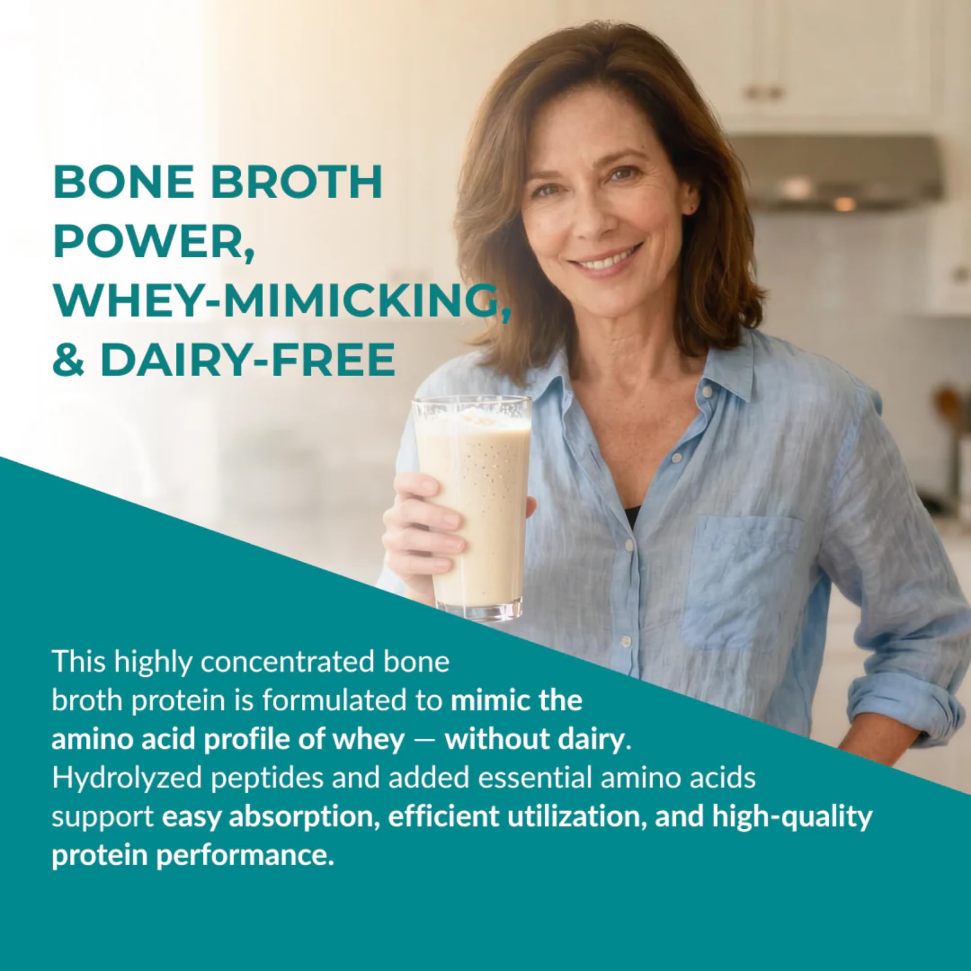 Reignite Wellness by JJ Virgin | Chocolate Bone Broth All-in-One Shake | Gluten Free + Dairy Free Protein Powder | Contains 20G of Beef Protein with Vitamins, Minerals, Amino Acids | 30 Servings